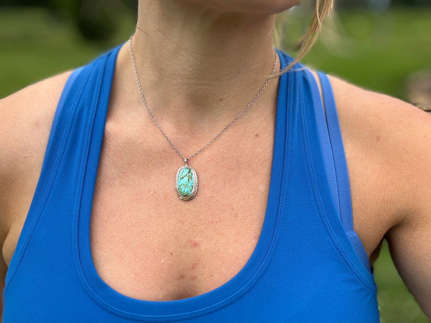 Oval Tyrone turquoise Pendant