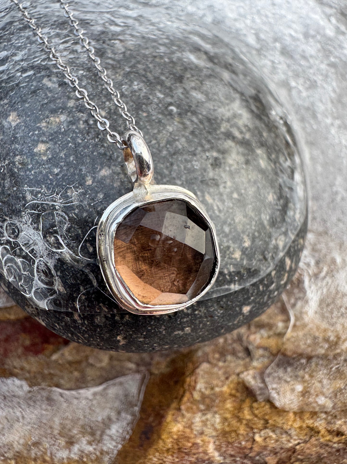 Smoky Quartz Dainty Pendant