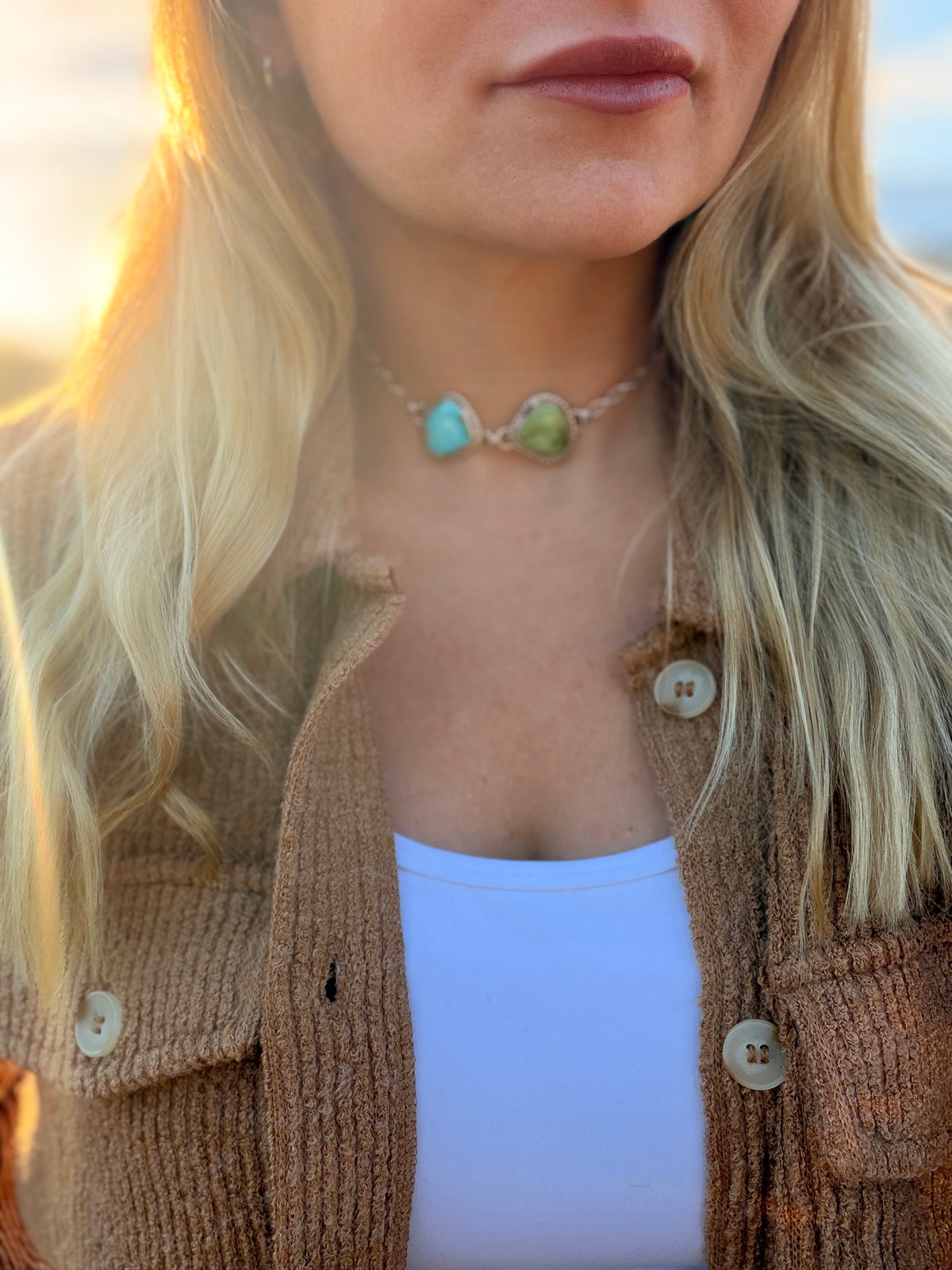 Golden Horizon Sonoran gold Double Stone Choker