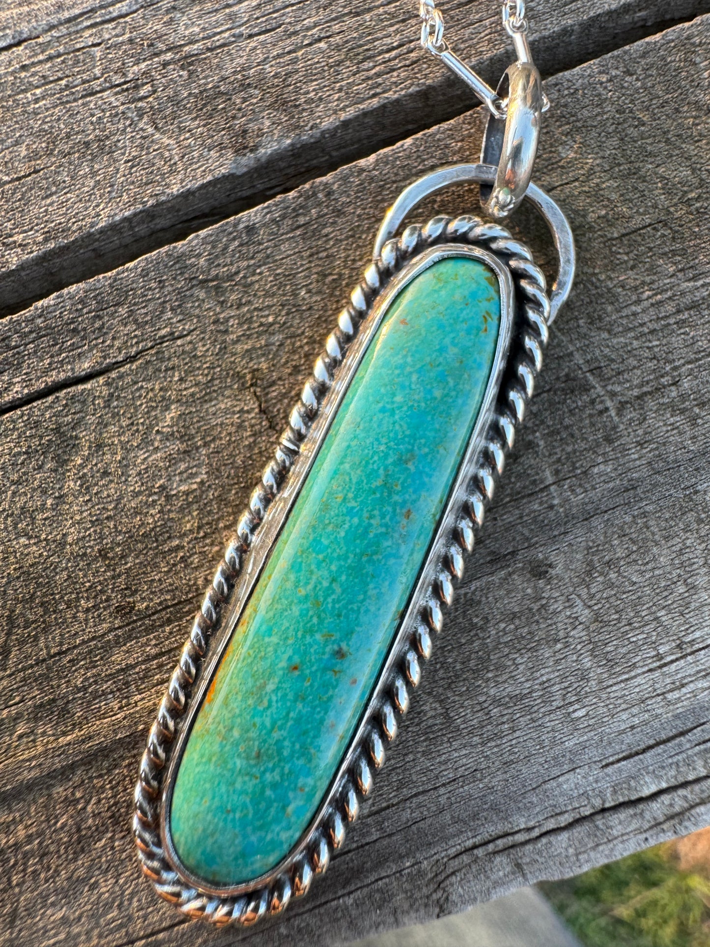 Long Oval Tyrone Turquoise Necklace