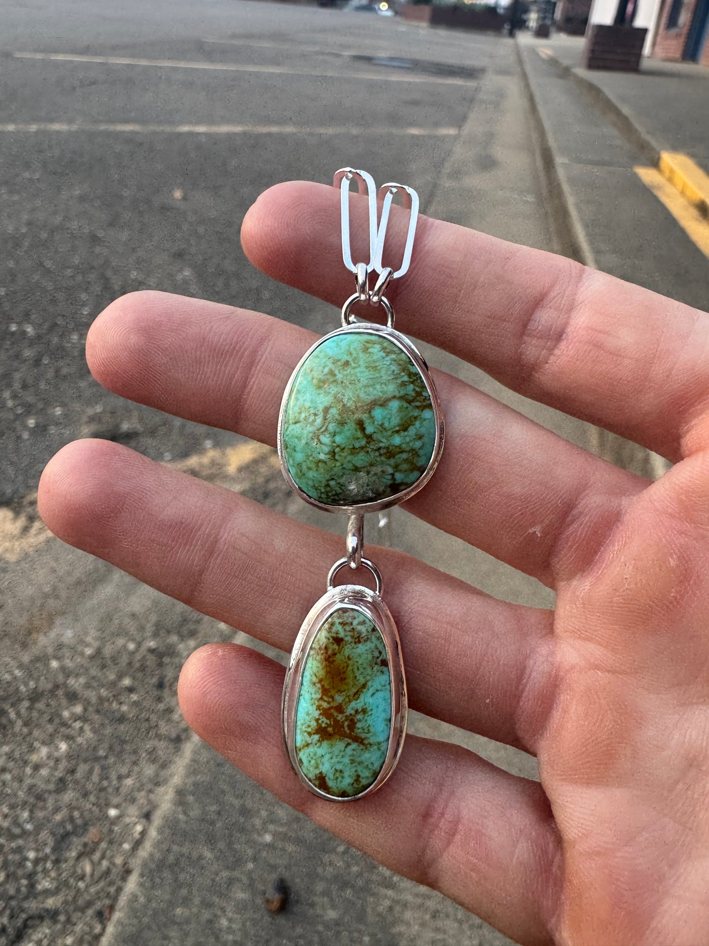 Turquoise Paperclip Chain Necklace