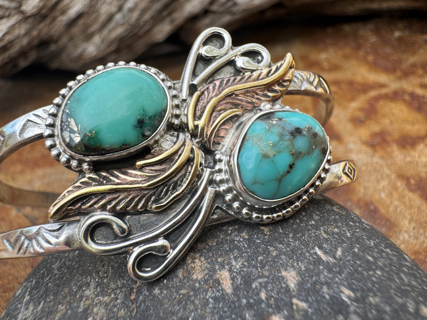 Campitos Turquoise Feather Cuff