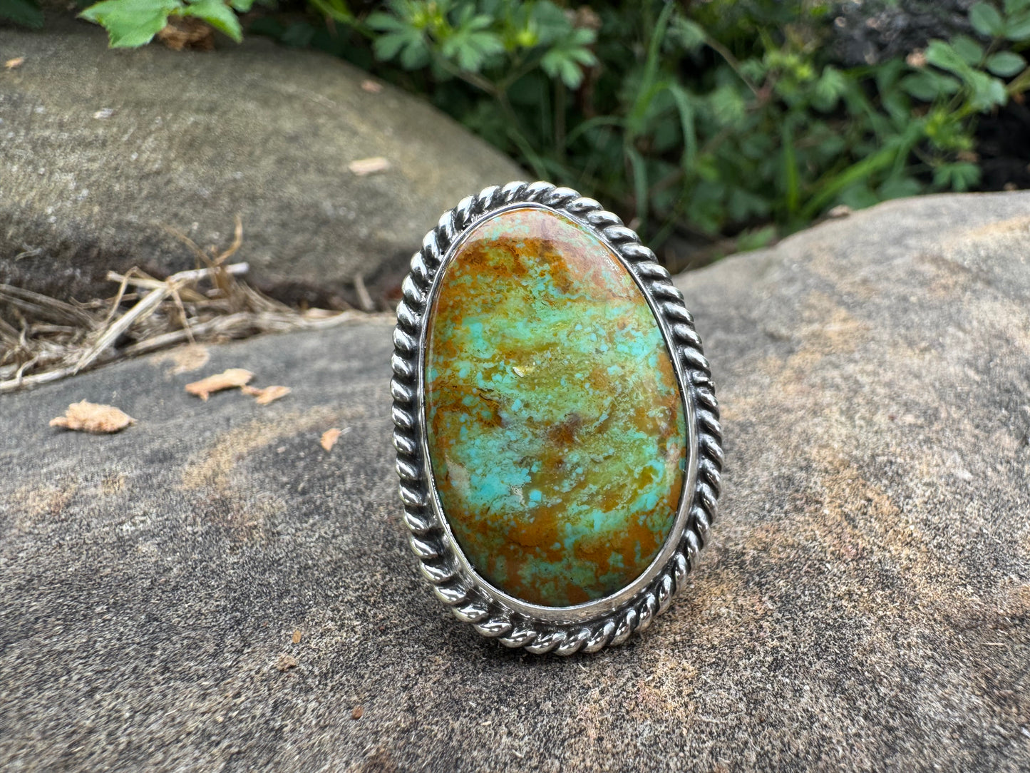 Green Tyrone turquoise ring size 11.5