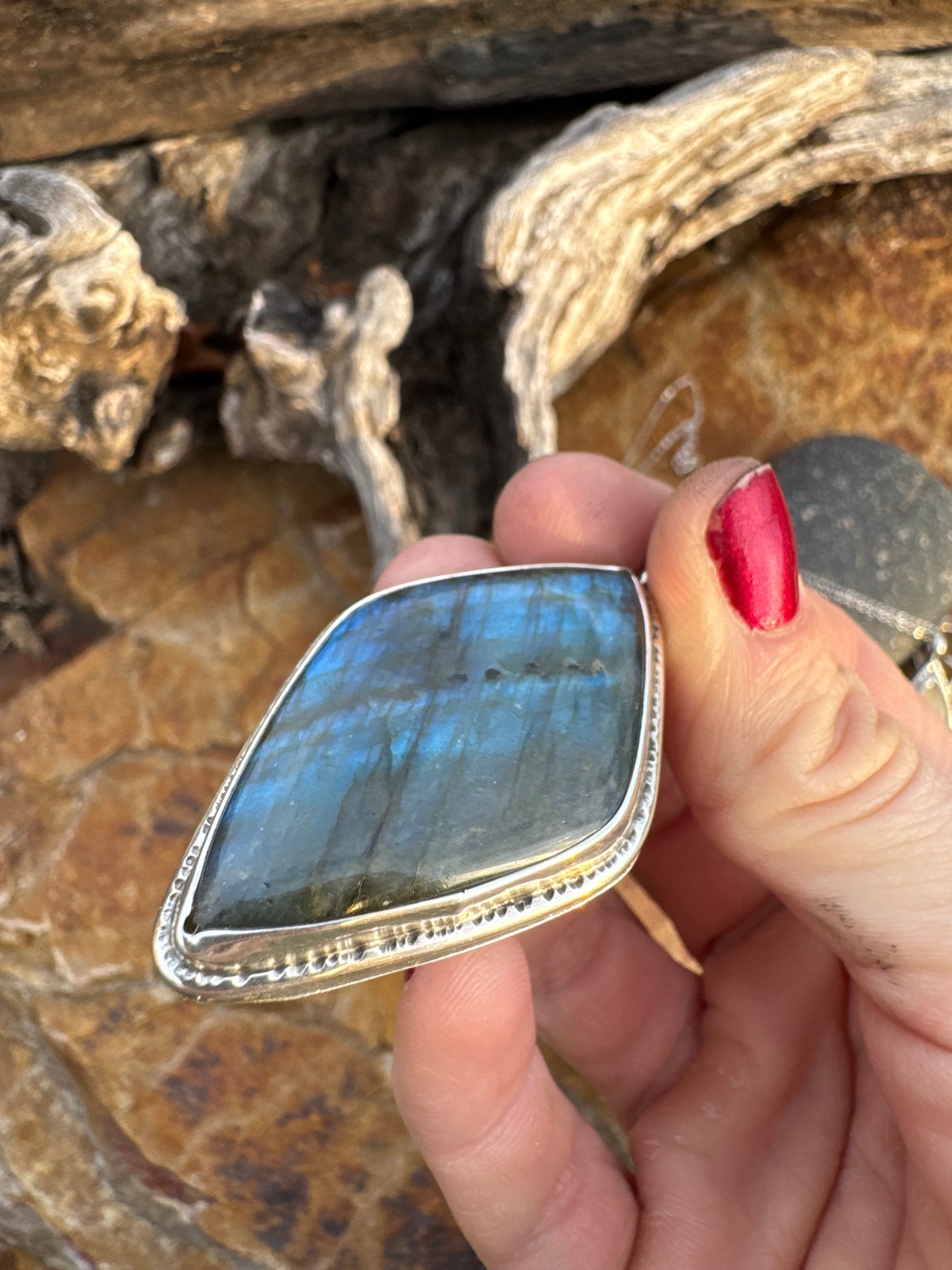 Labradorite statement necklace
