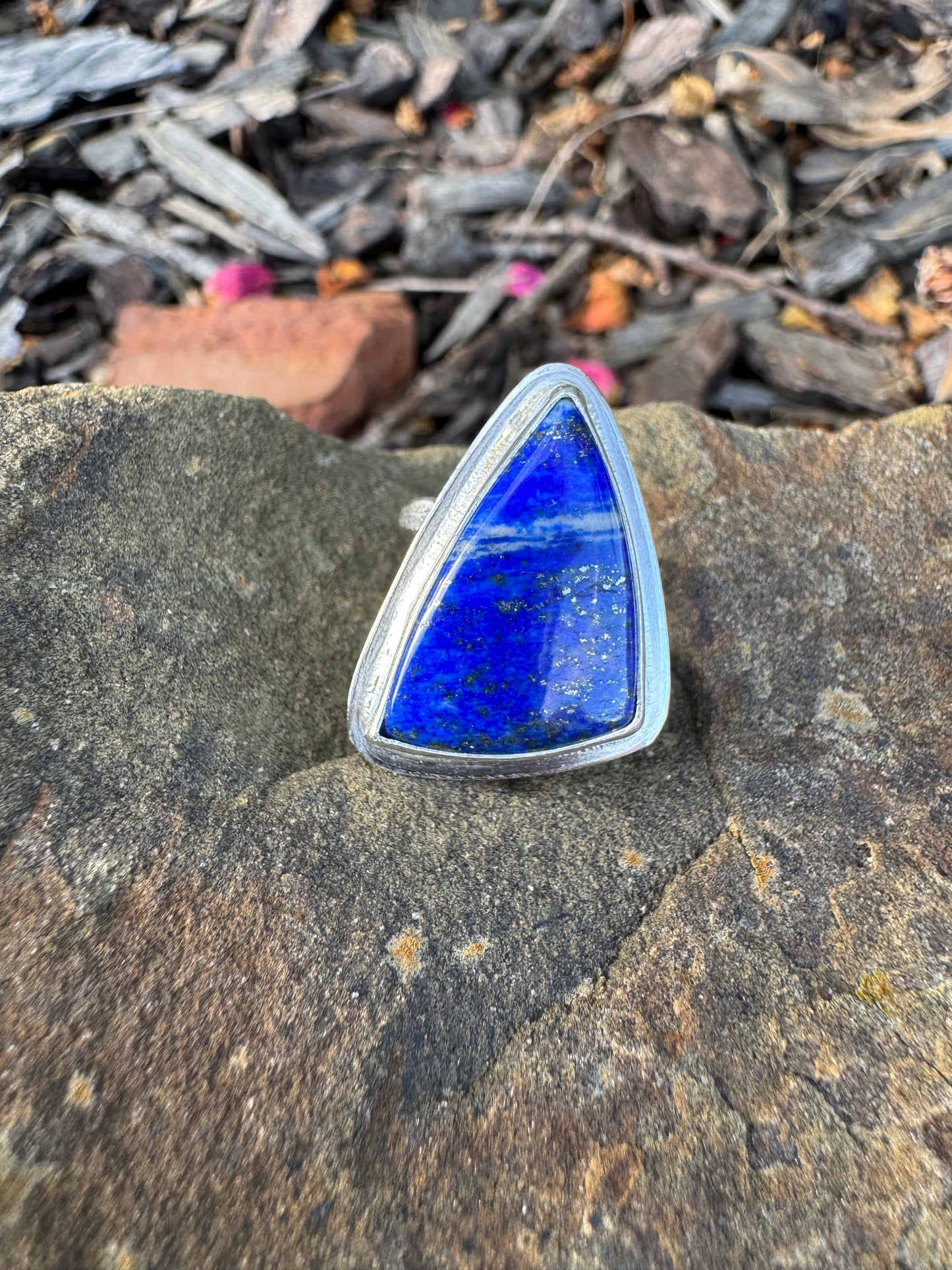 Lapis Triangle ring size 6