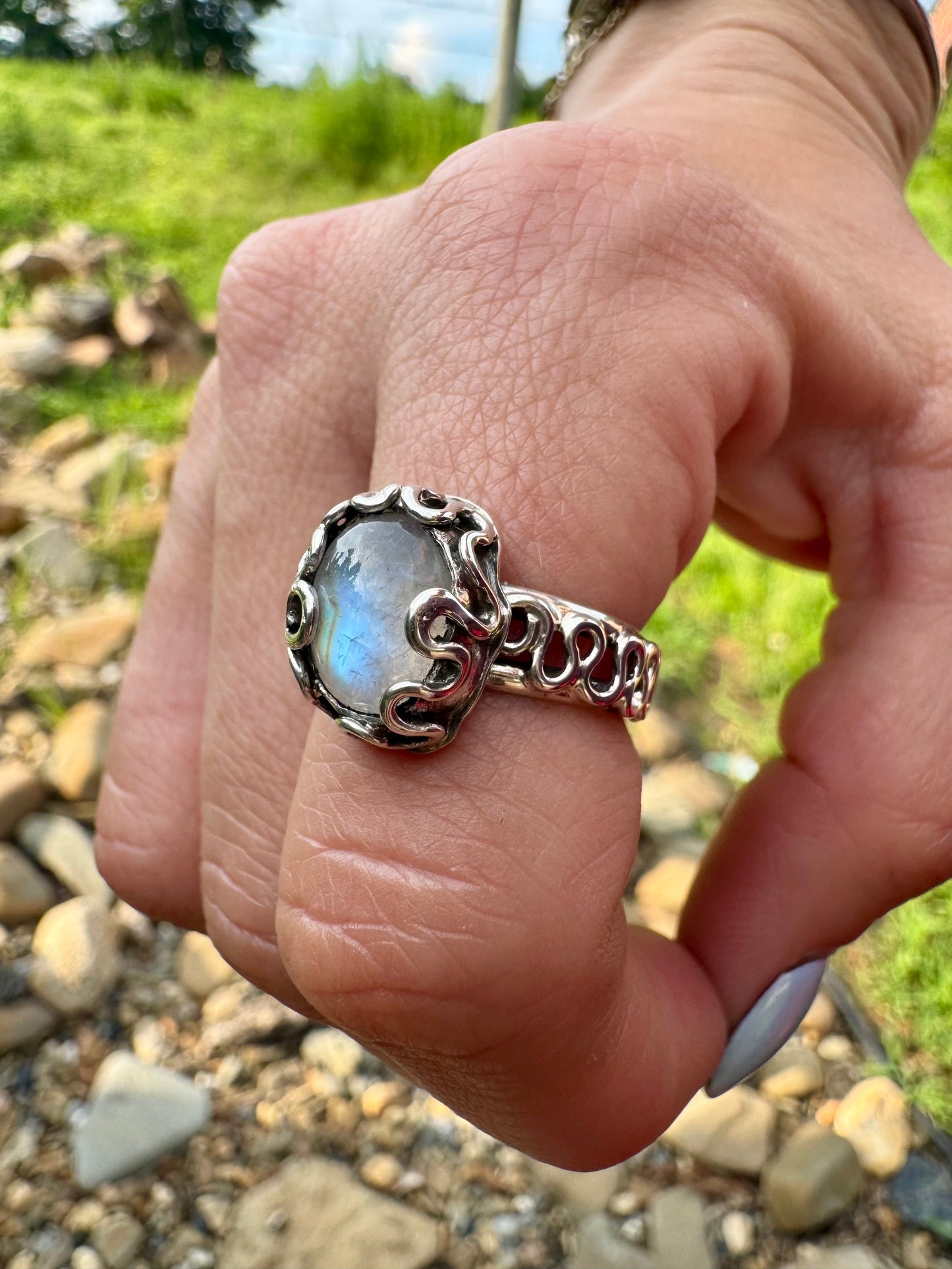 Moonlit Heirloom Moonstone Ring size 6