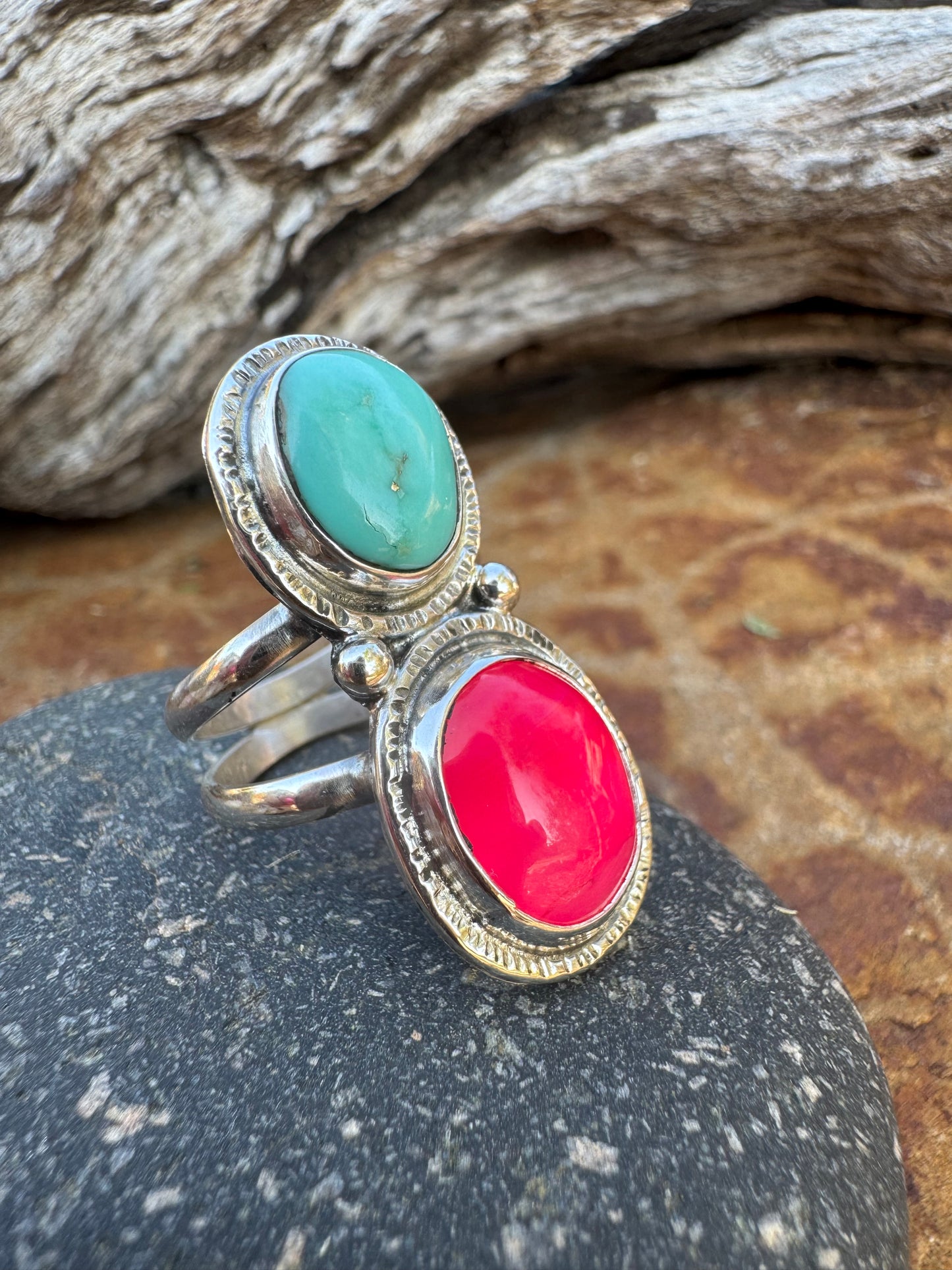 Fuchsia & Turquoise Statement ring