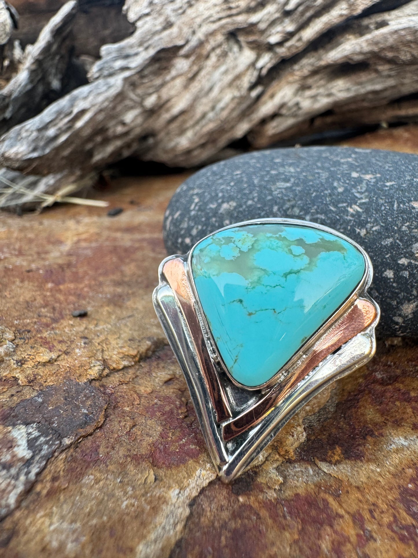 Blooming Tyrone Turquoise ring size 8