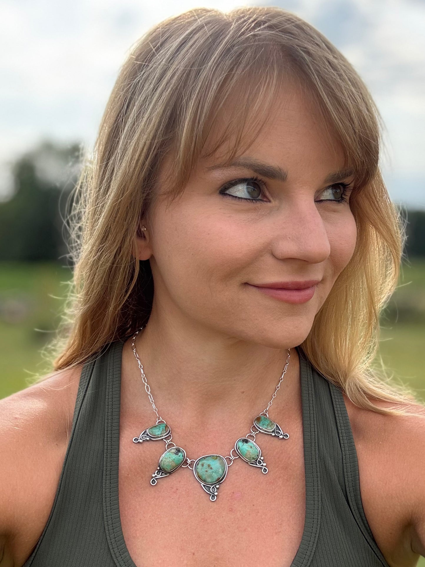 Tyrone turquoise Statement Necklace