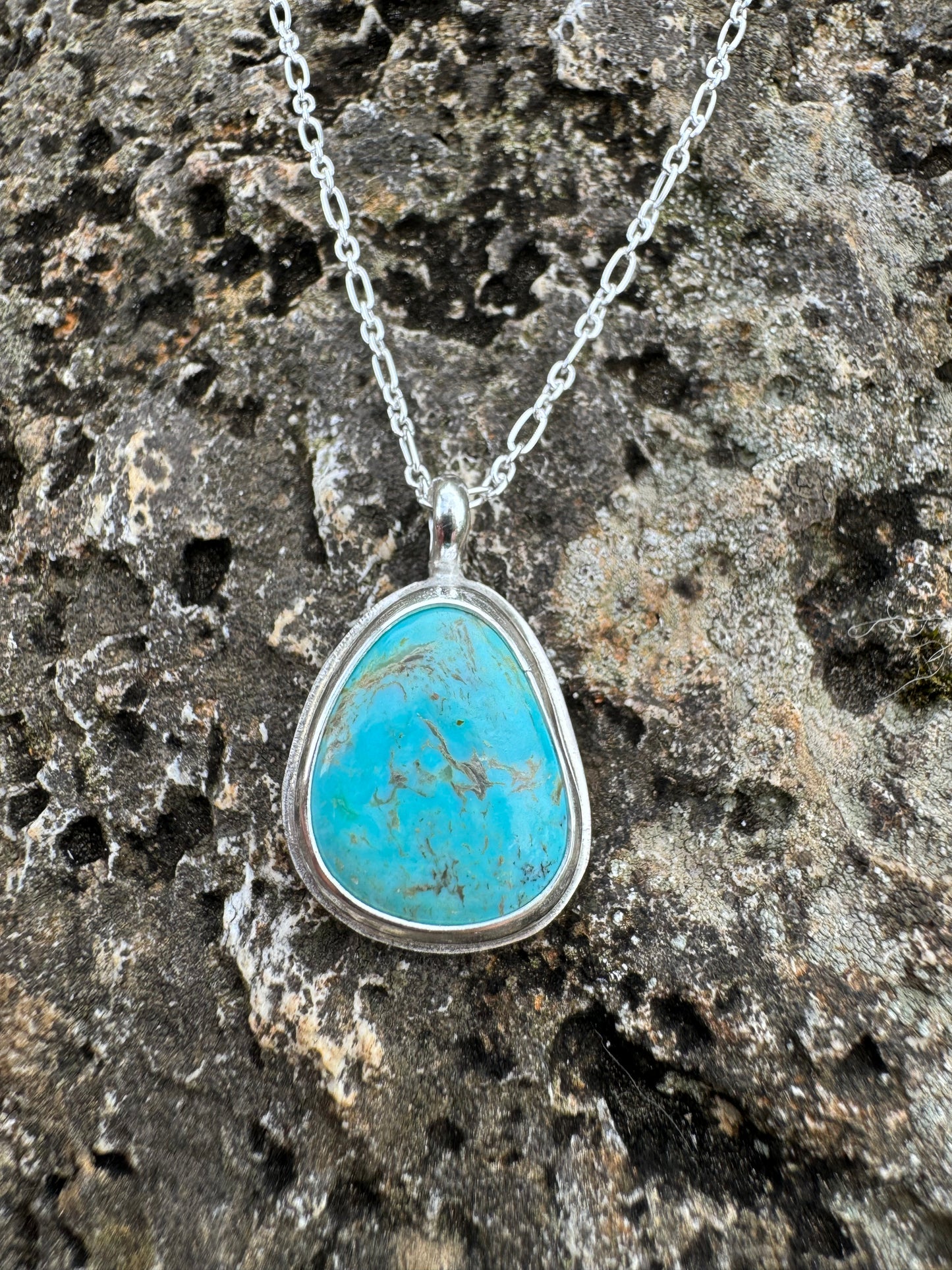 Dainty Kingman turquoise pendant