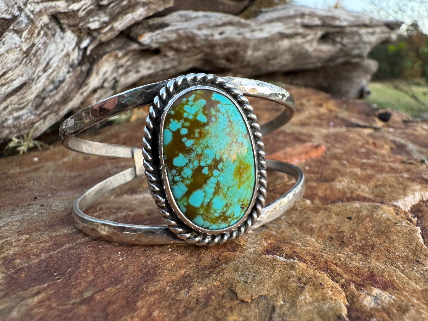 Oval Tyrone turquoise cuff bracelet
