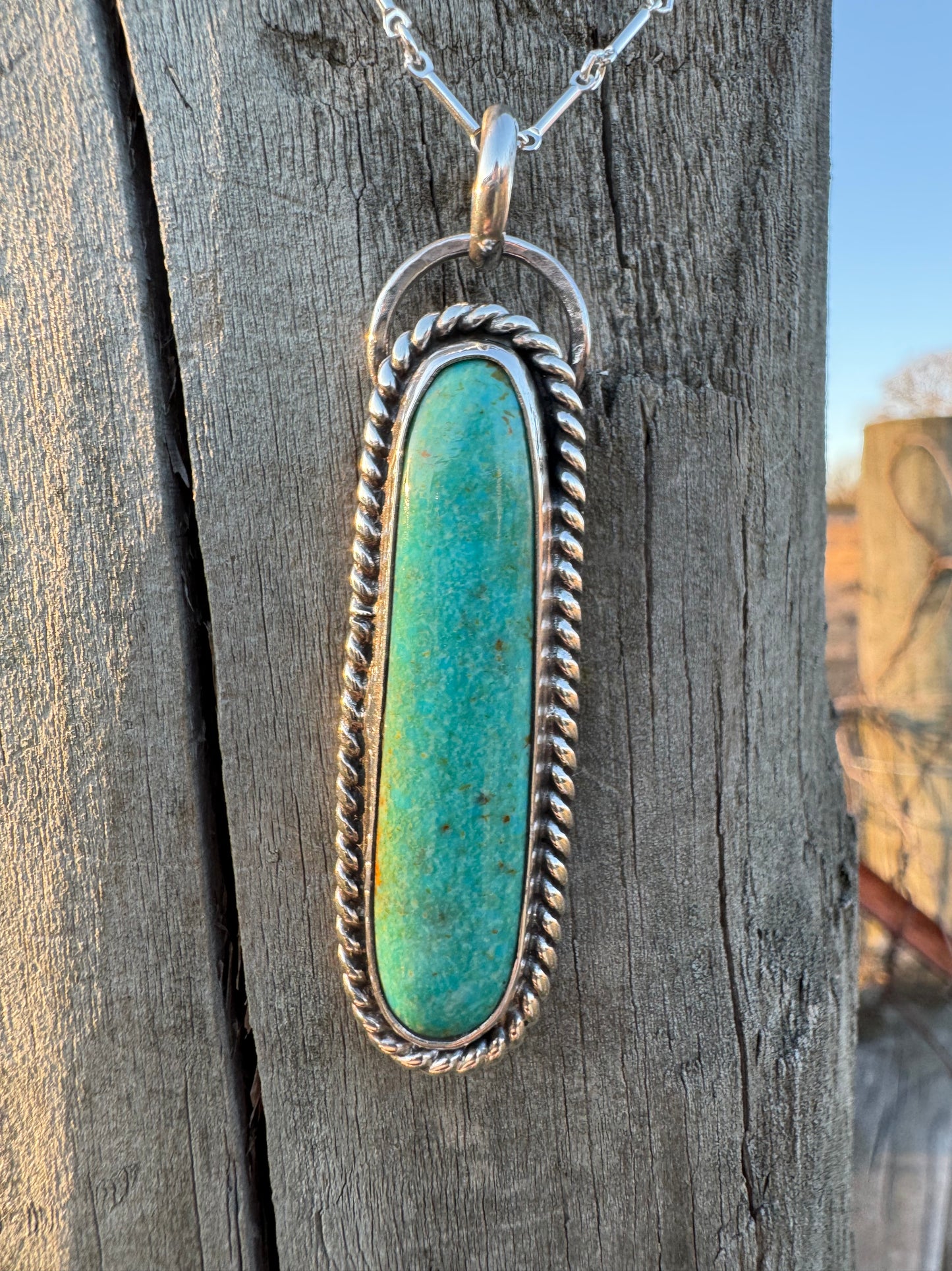 Long Oval Tyrone Turquoise Necklace