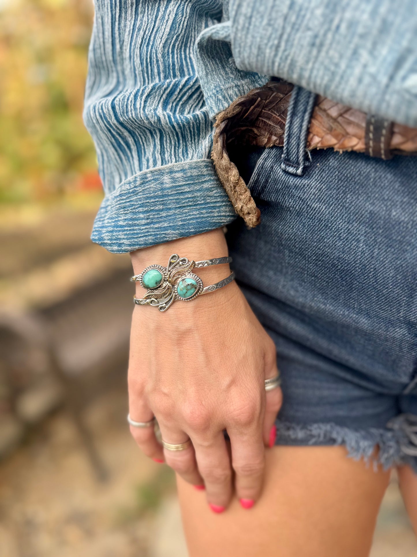 Campitos Turquoise Feather Cuff