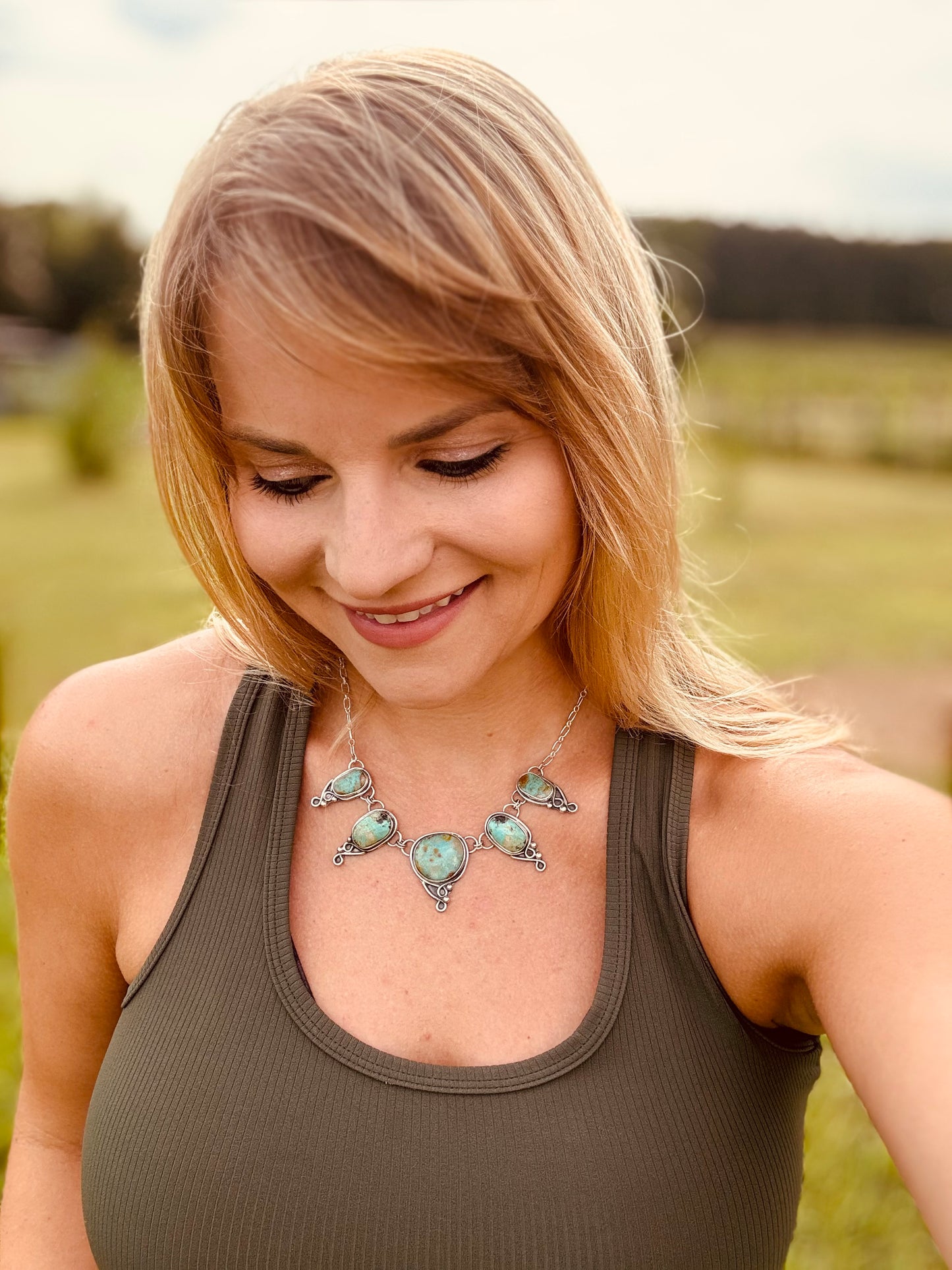 Tyrone turquoise Statement Necklace