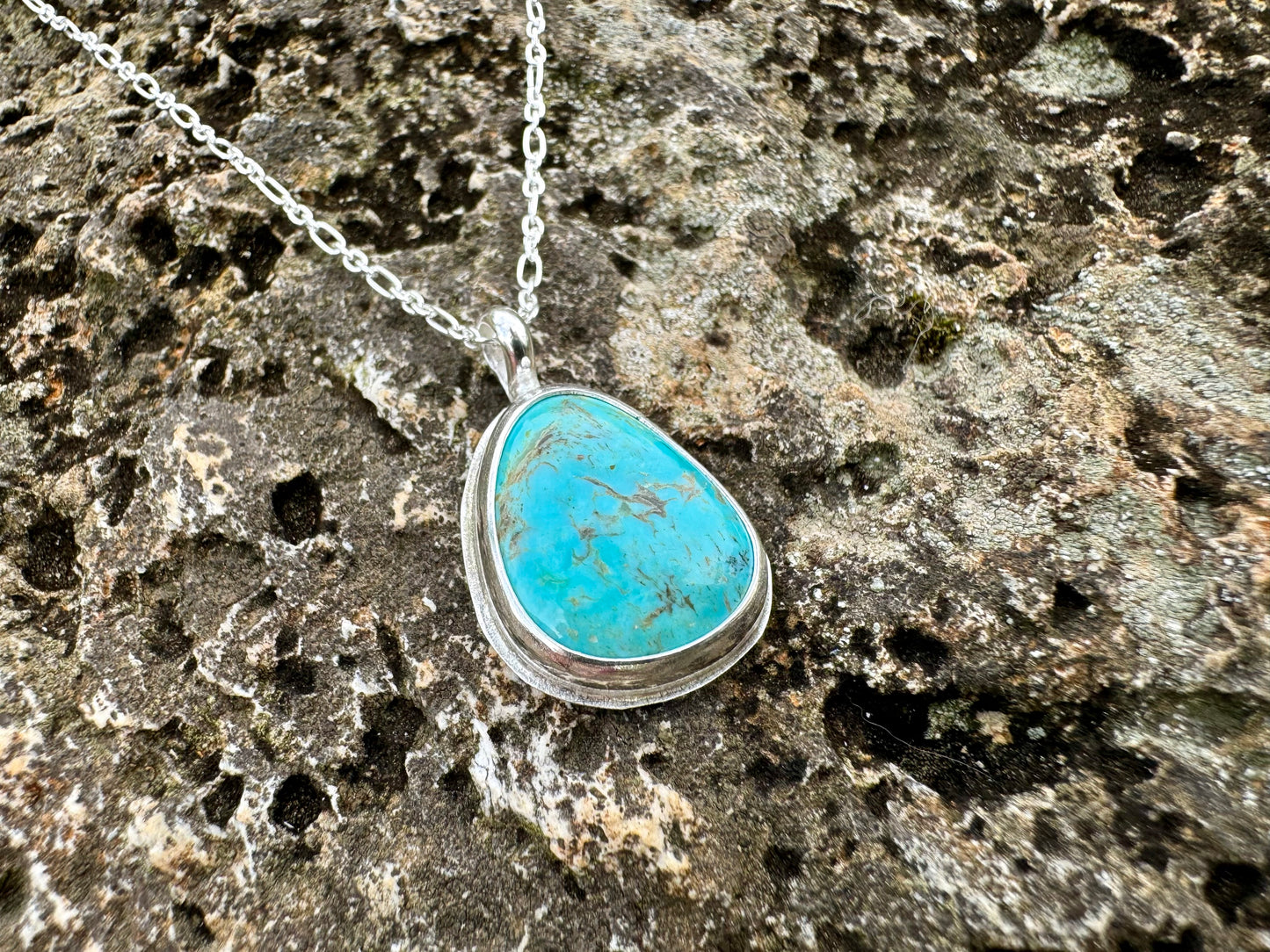 Dainty Kingman turquoise pendant