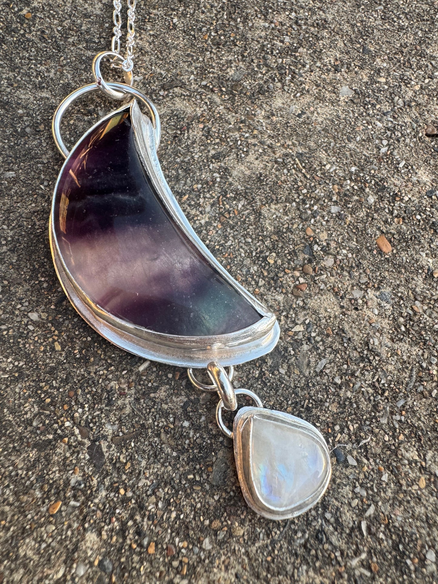Fluorite and Moonstone Pendant
