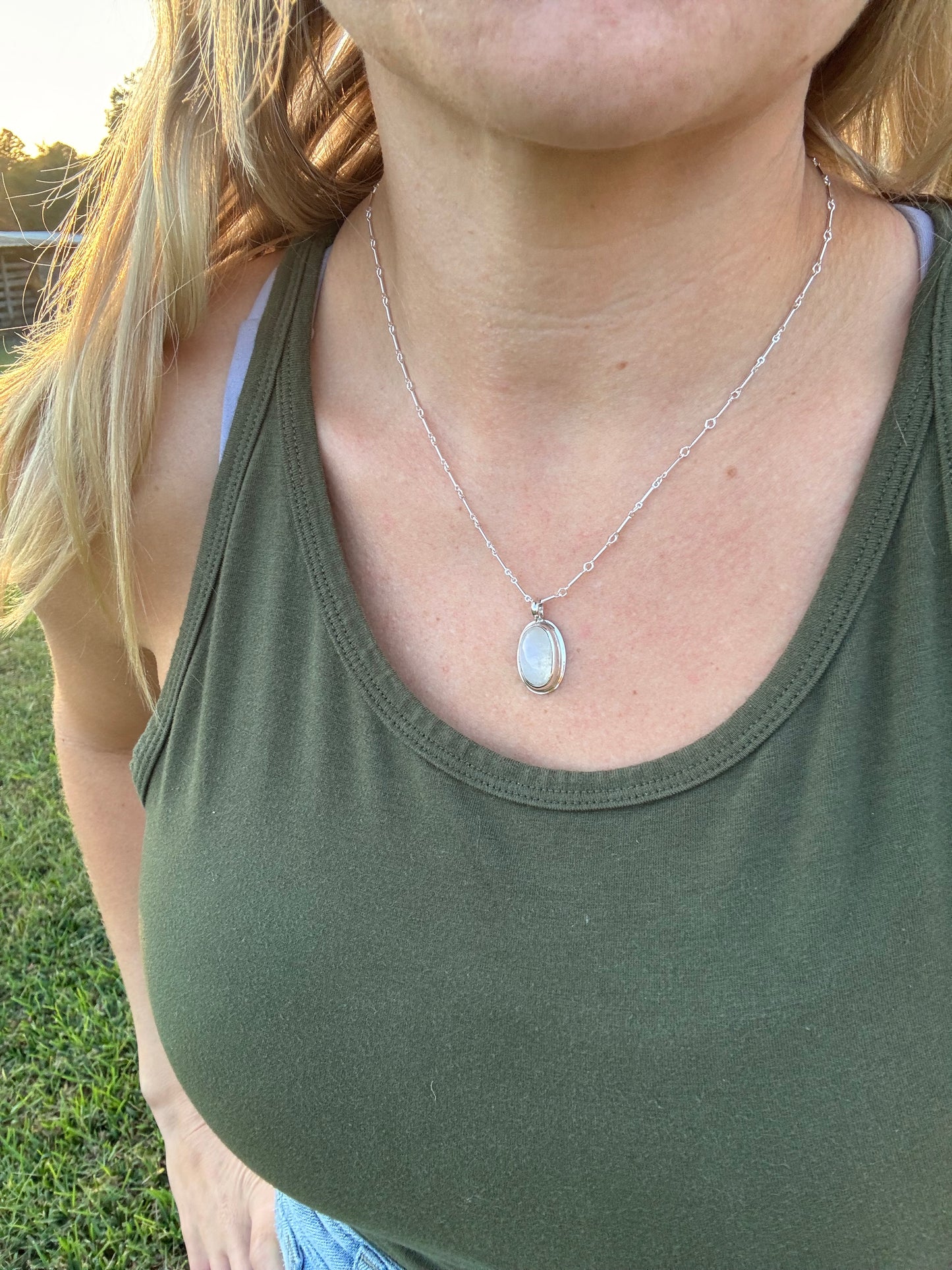 Dainty Moonstone Pendant