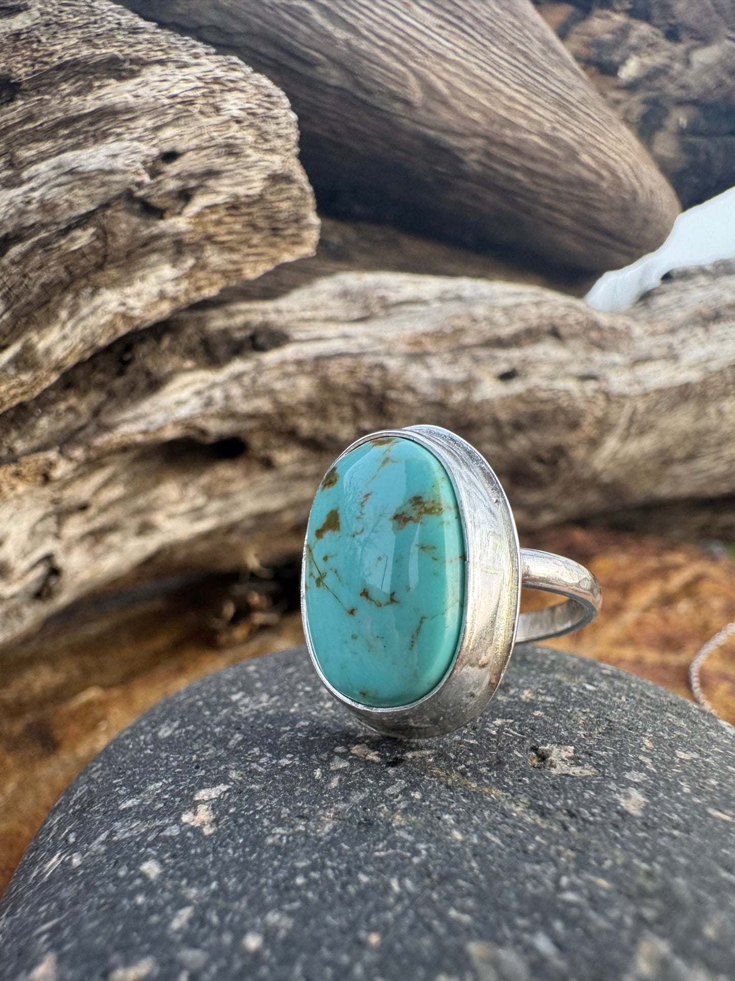 Elegant Tyrone turquoise ring size 7