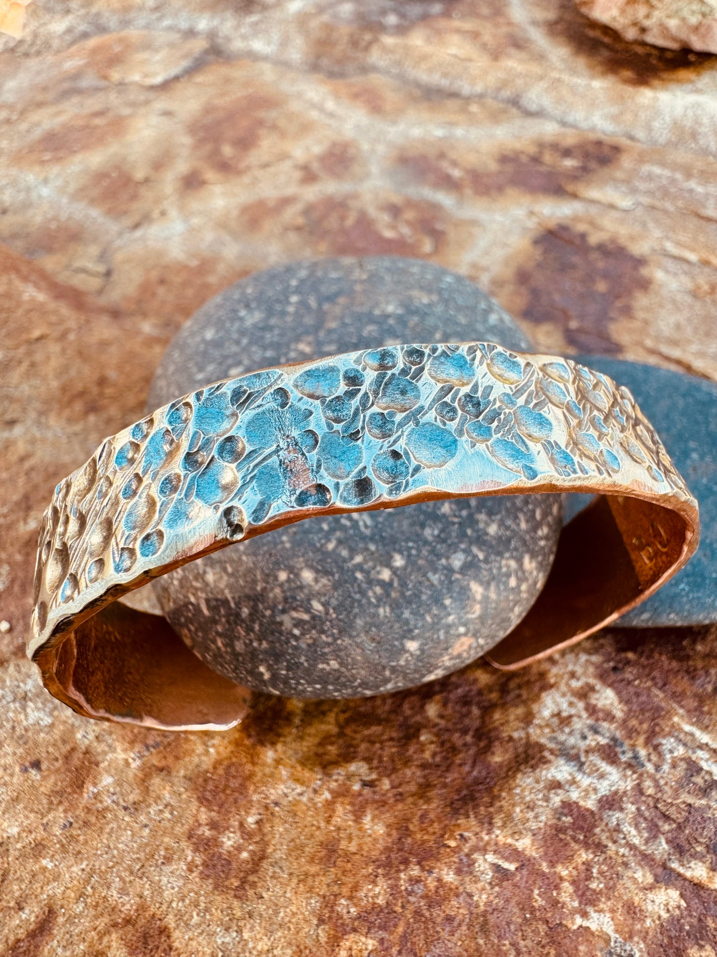 Fused silver and copper bracelet