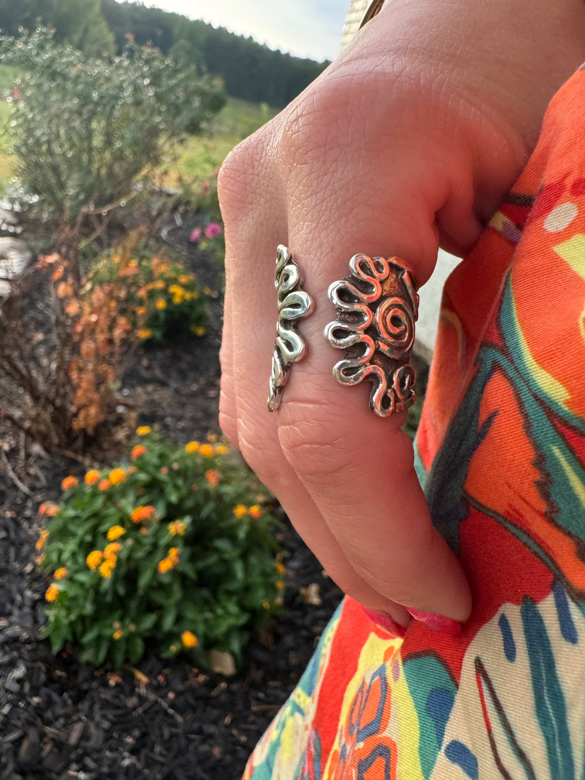 Twisted Bloom Ring Cuff