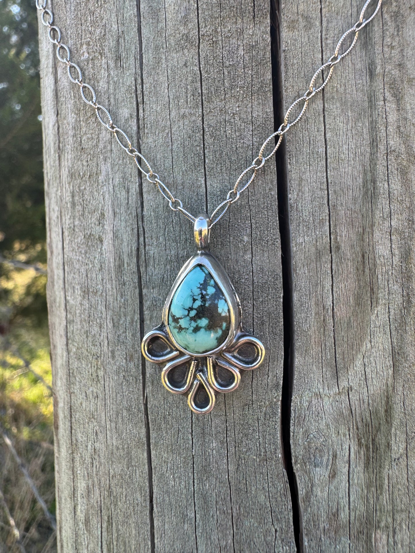 Dainty Tear Drop Turquoise Necklace