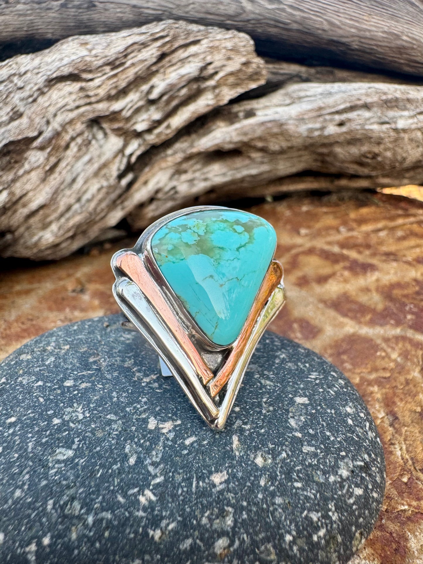 Blooming Tyrone Turquoise ring size 8