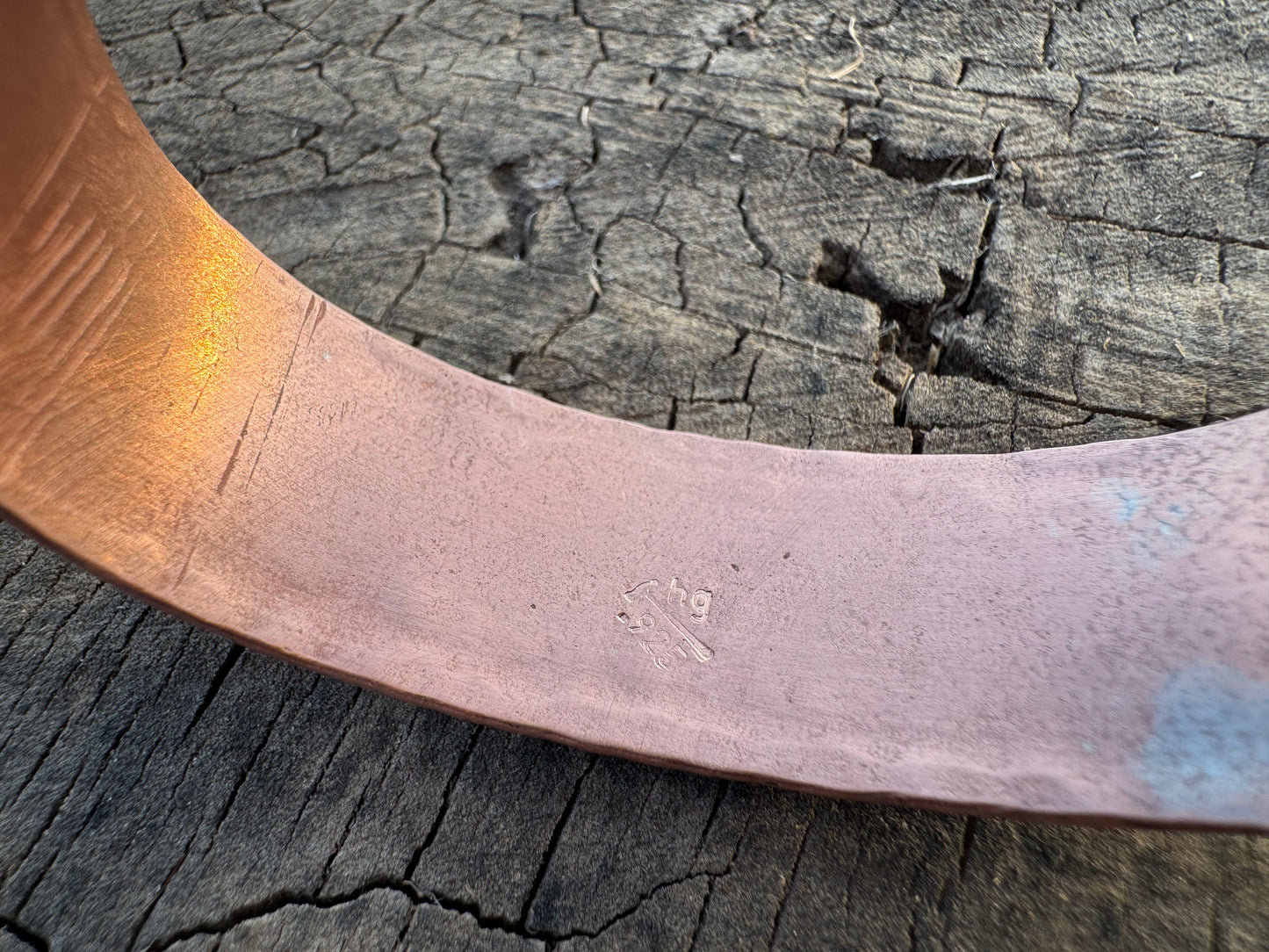 Sterling silver and Copper Mountain scene Cuff Bracelet