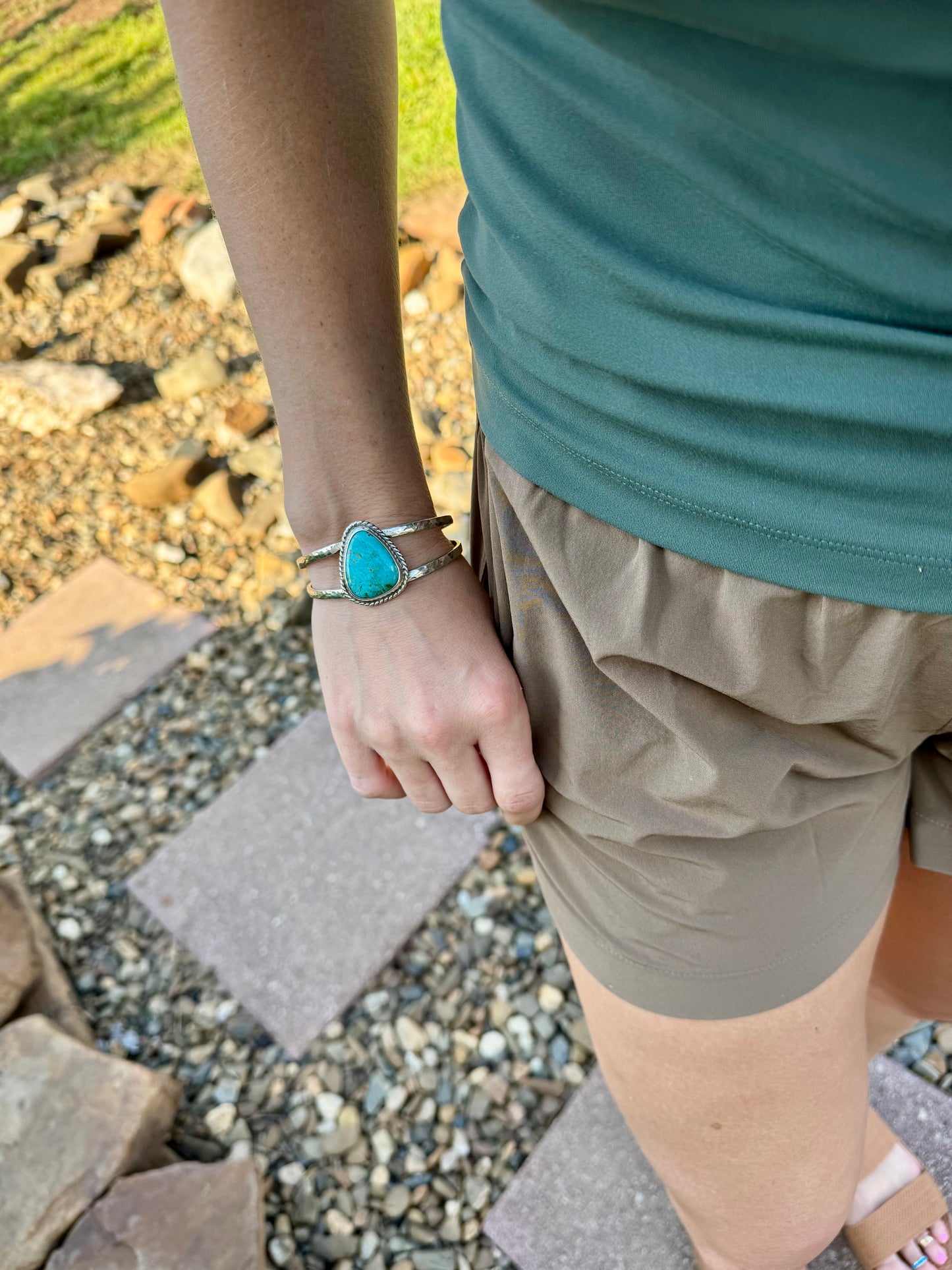 Kingman turquoise cuff bracelet