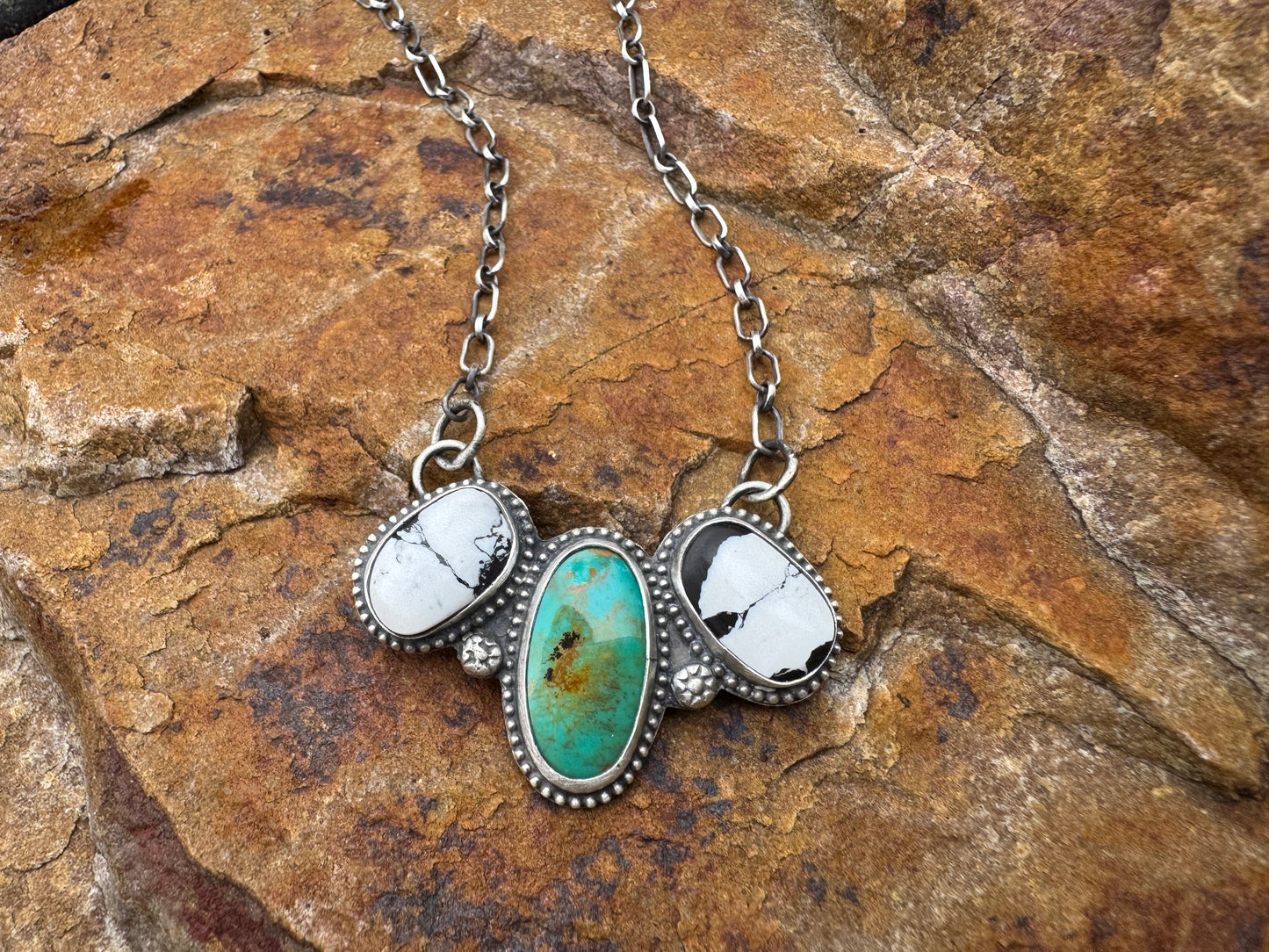 Turquoise and White Buffalo Necklace