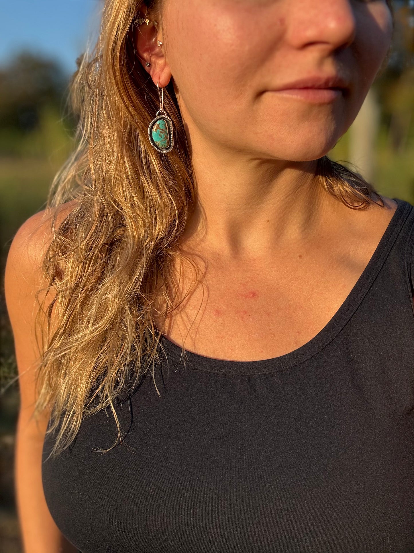 Tyrone turquoise Sterling silver earrings