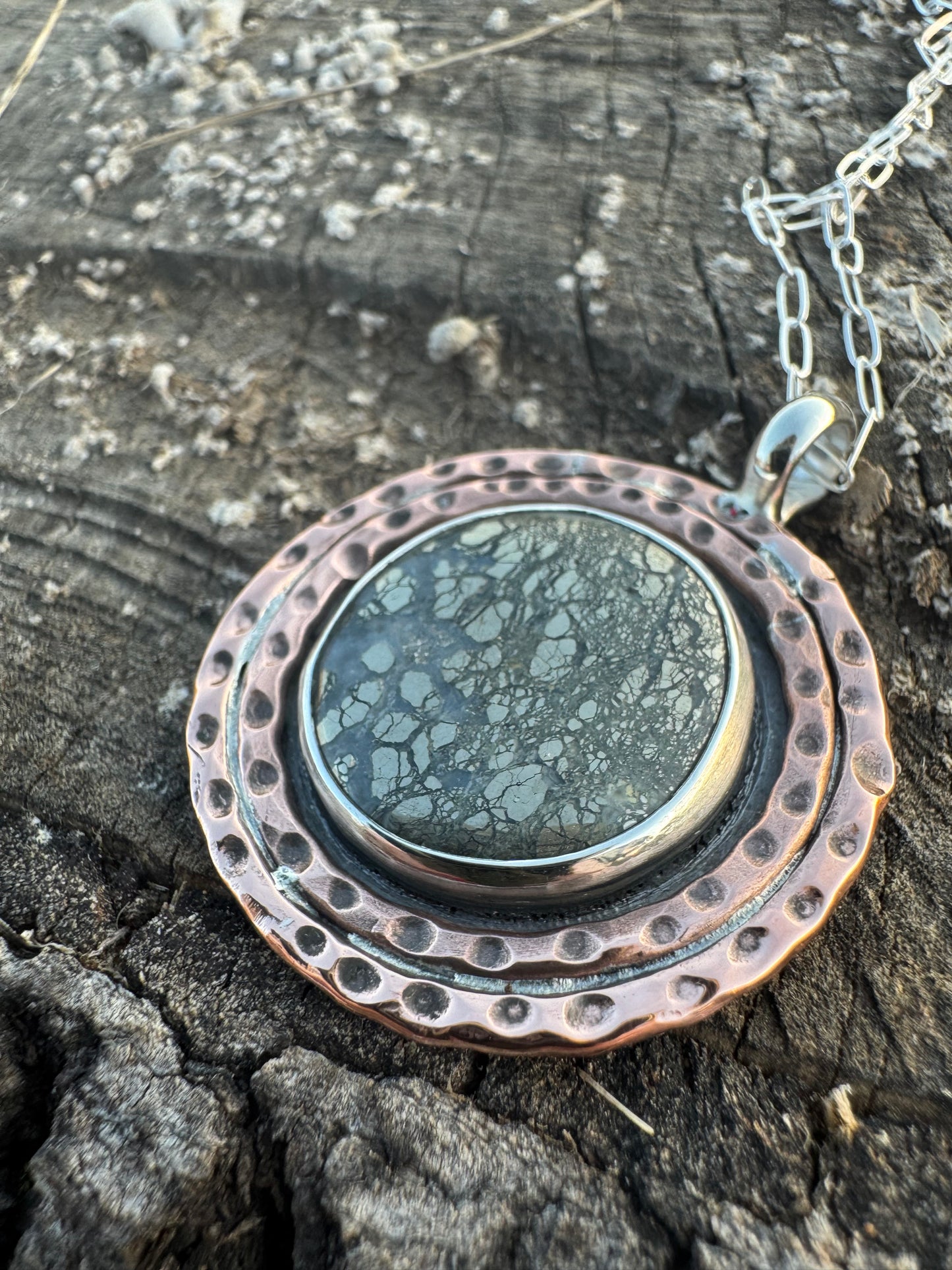 Marcasite and Copper Medallion Pendant