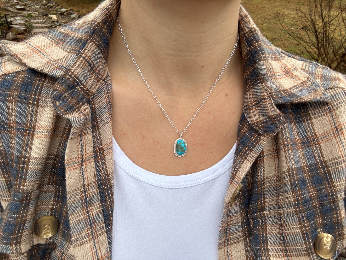 Dainty turquoise pendant