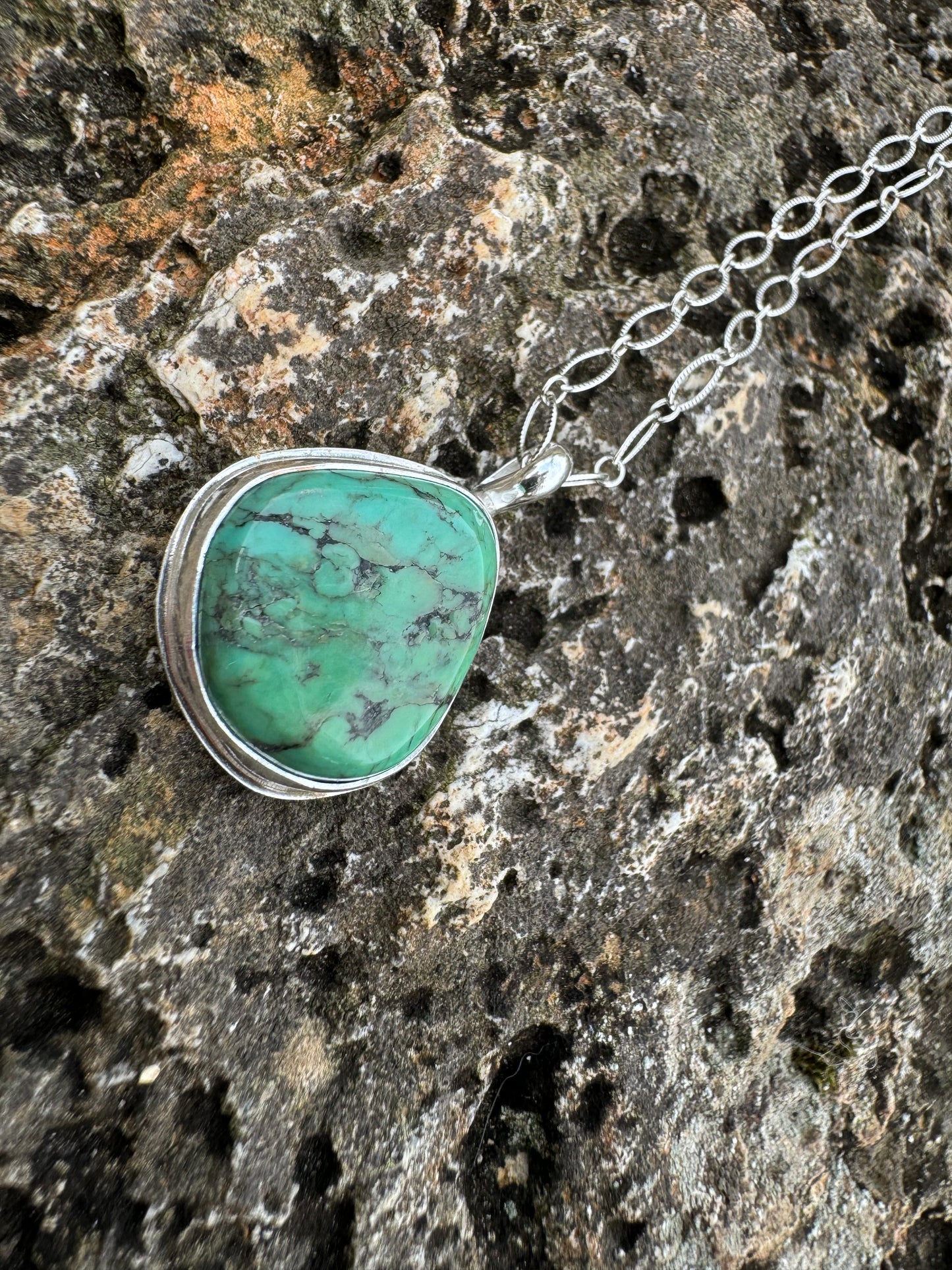 Green Kingman turquoise nugget pendant