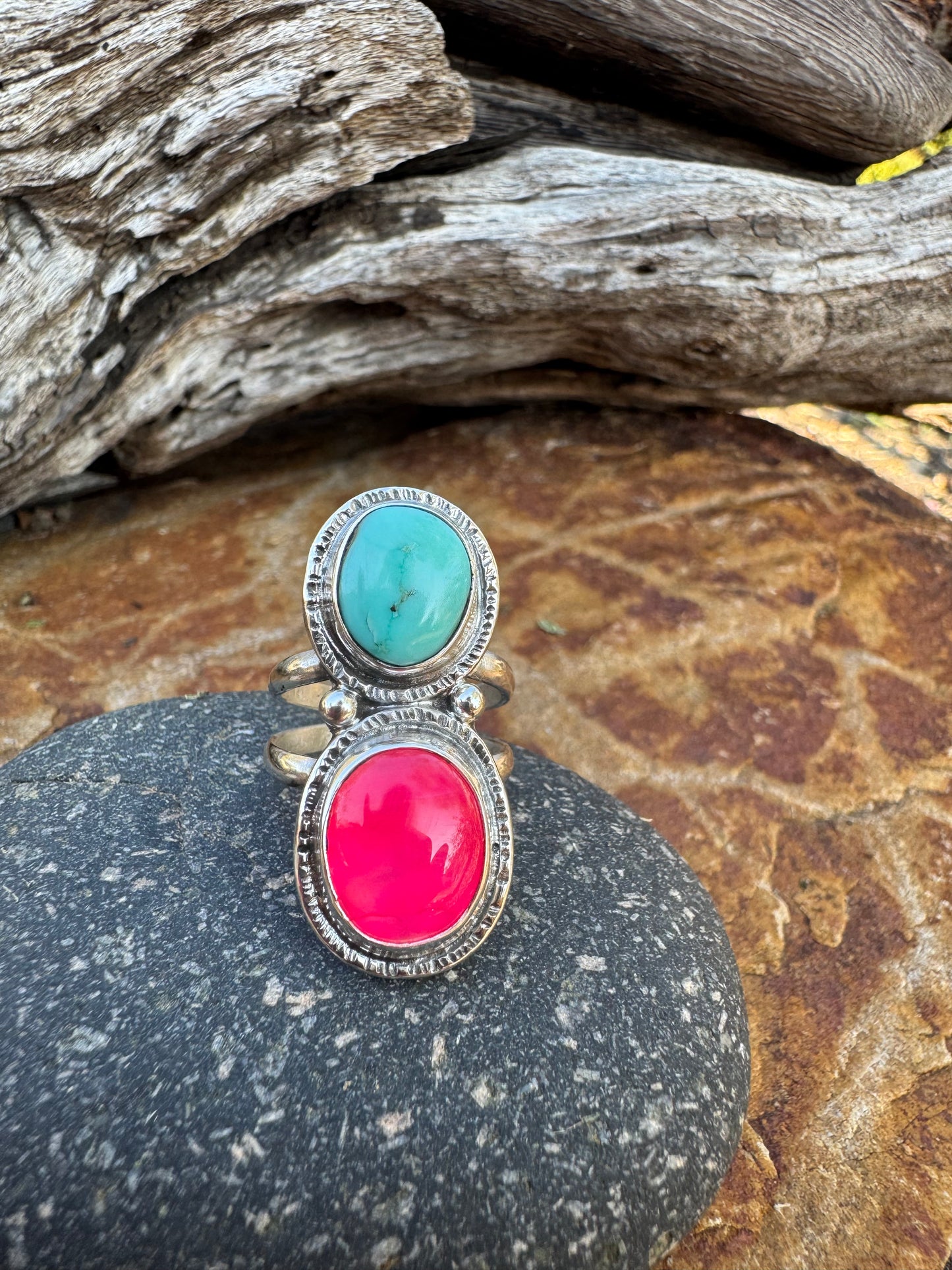 Fuchsia & Turquoise Statement ring