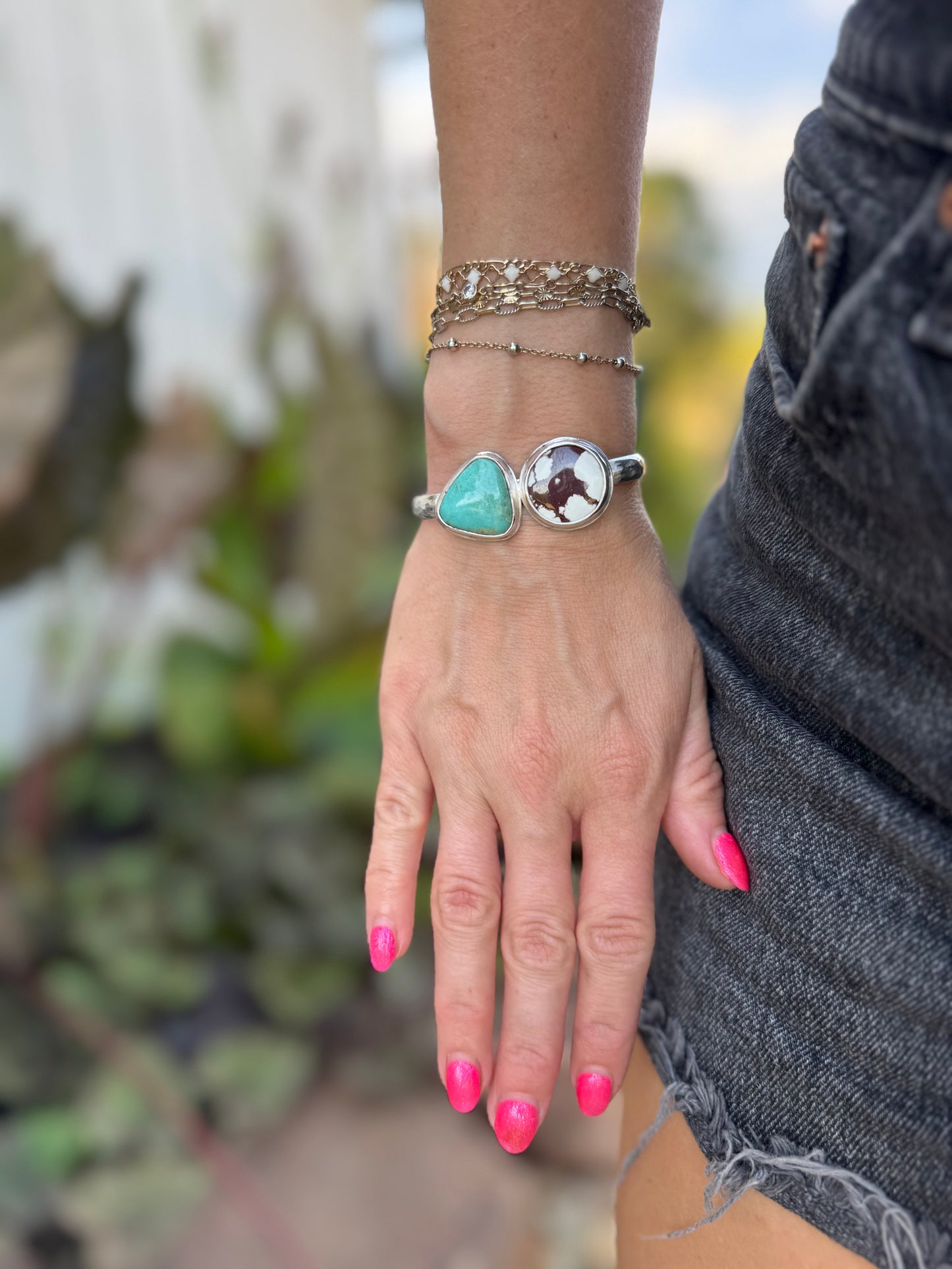 Turquoise and Wild Horse Cuff Bracelet