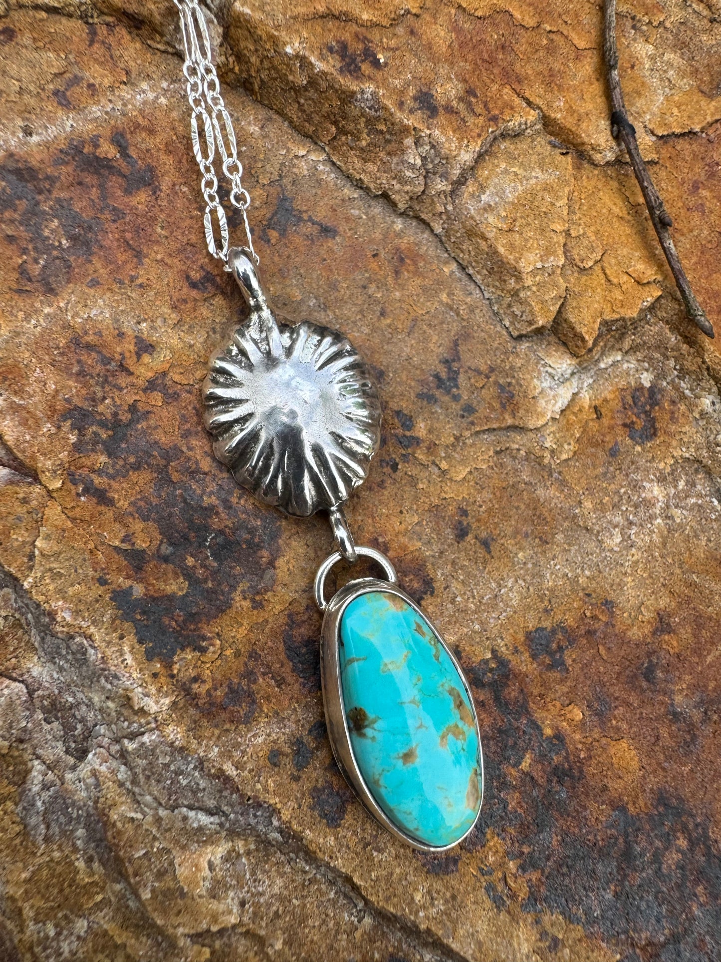 Handmade concho Turquoise pendant