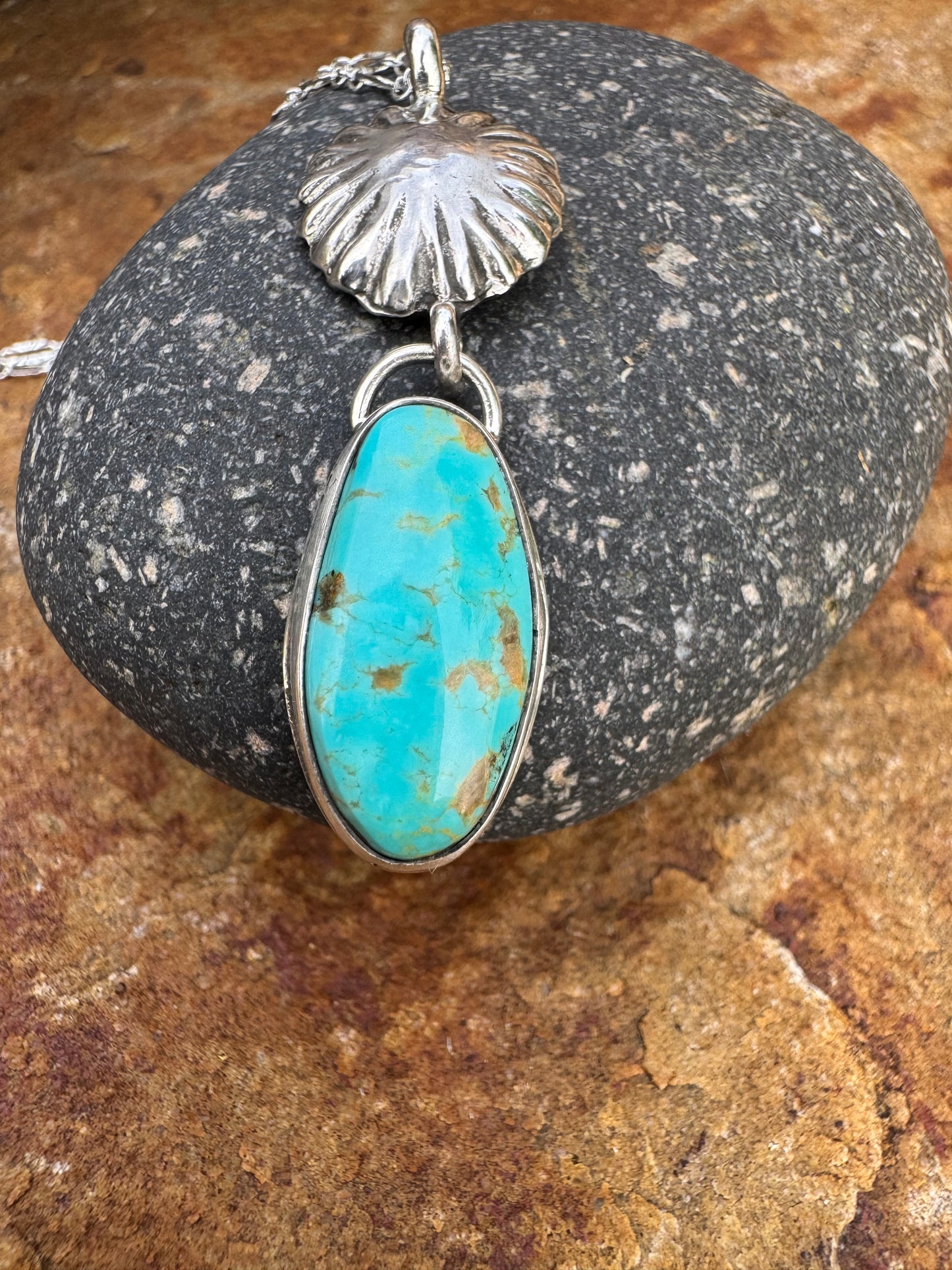 Handmade concho Turquoise pendant