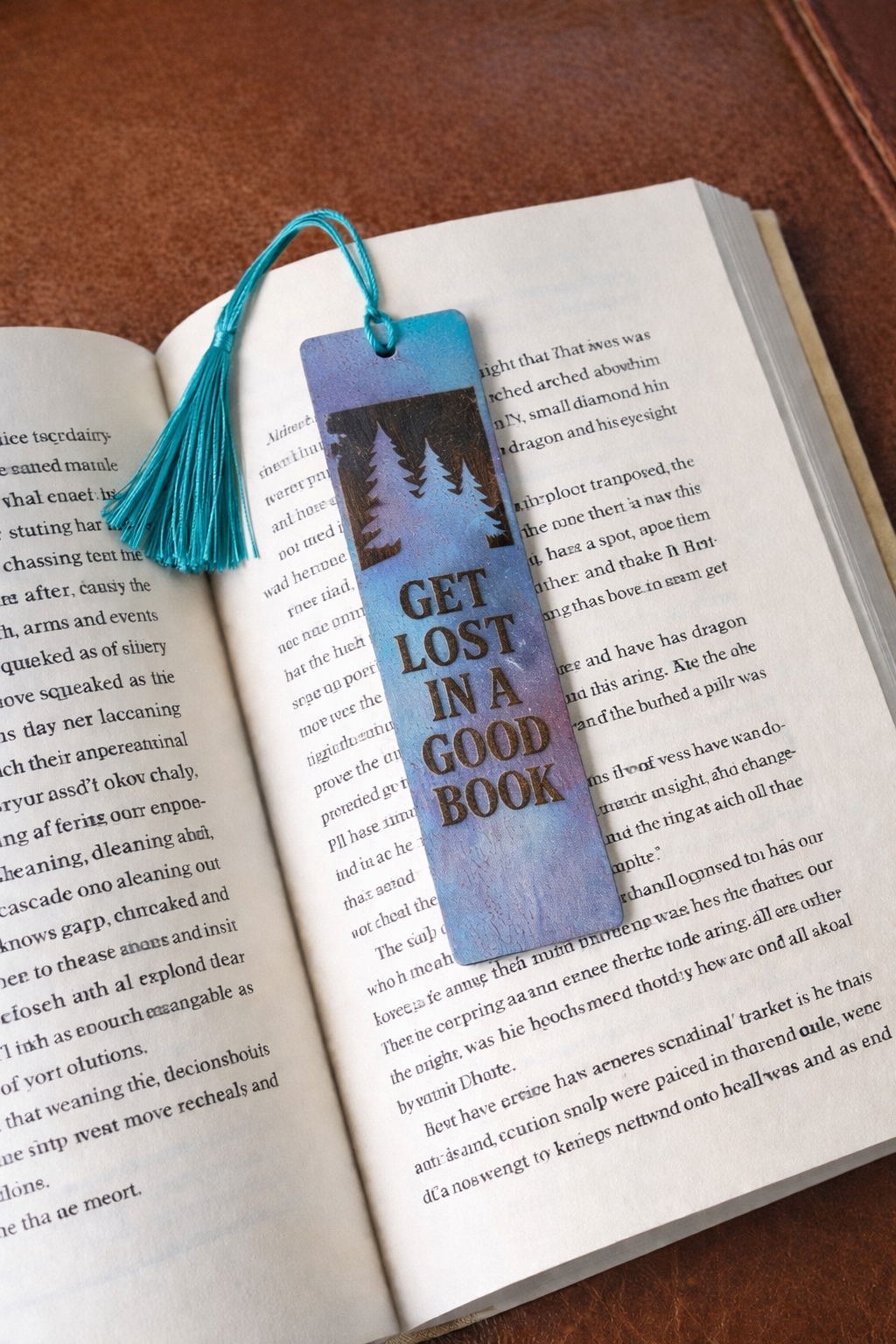 Painted and Engraved Wood Bookmarks