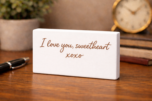 Custom Handwritten Wood Sign - Laser Engraved 3x5