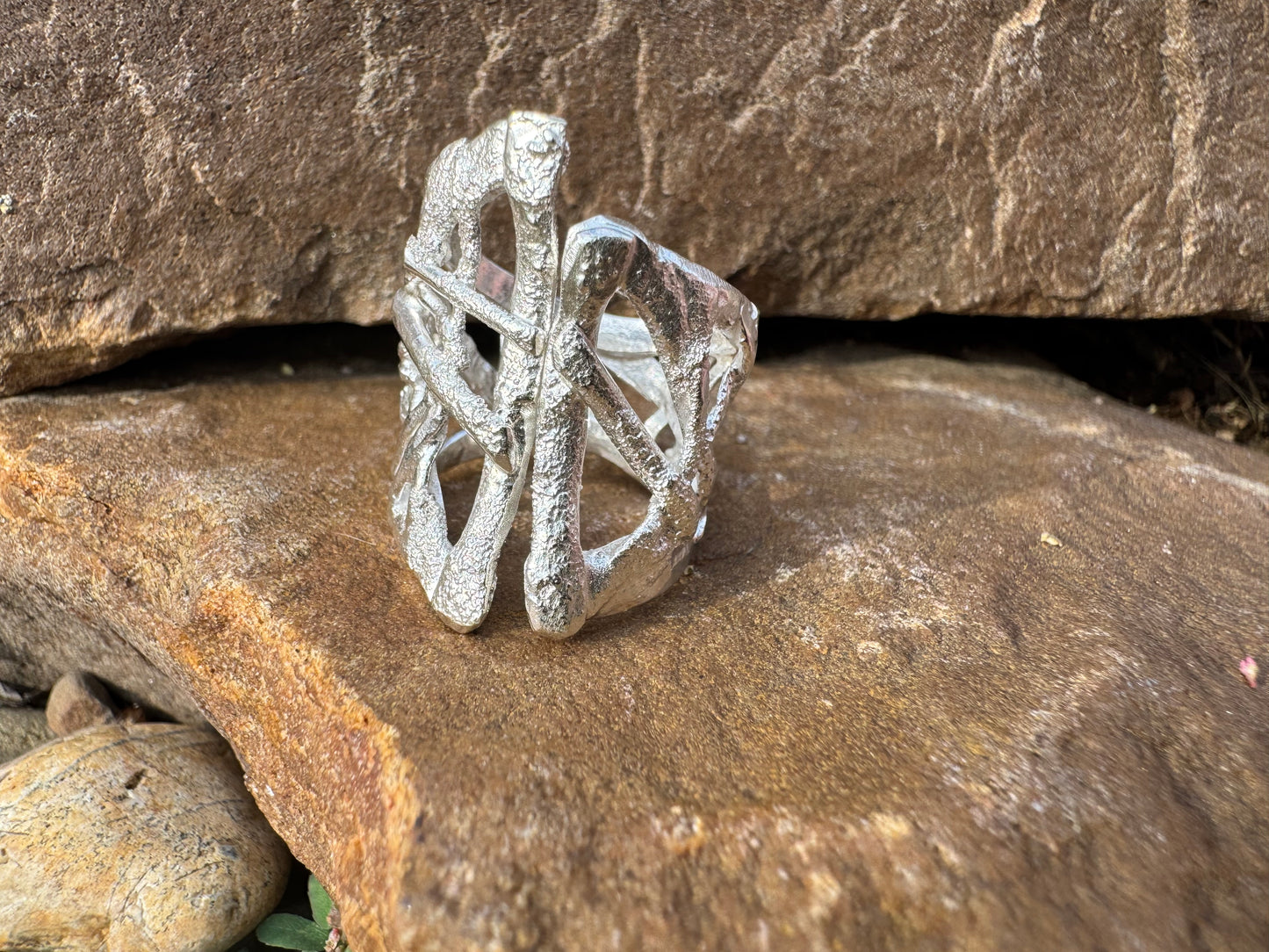 Rustic Forged Adjustable Ring size 7.5-9.5