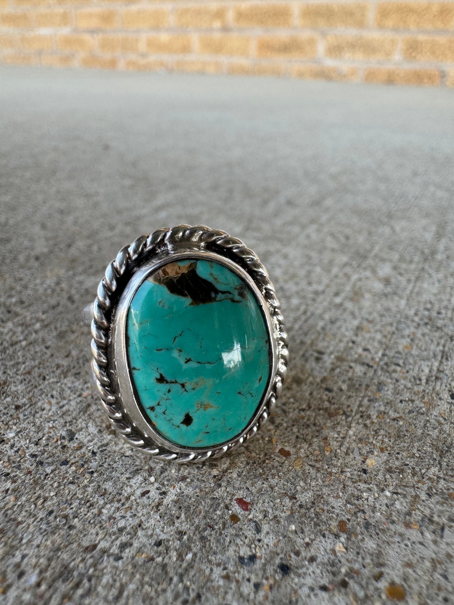 Green Tyrone turquoise ring size 8