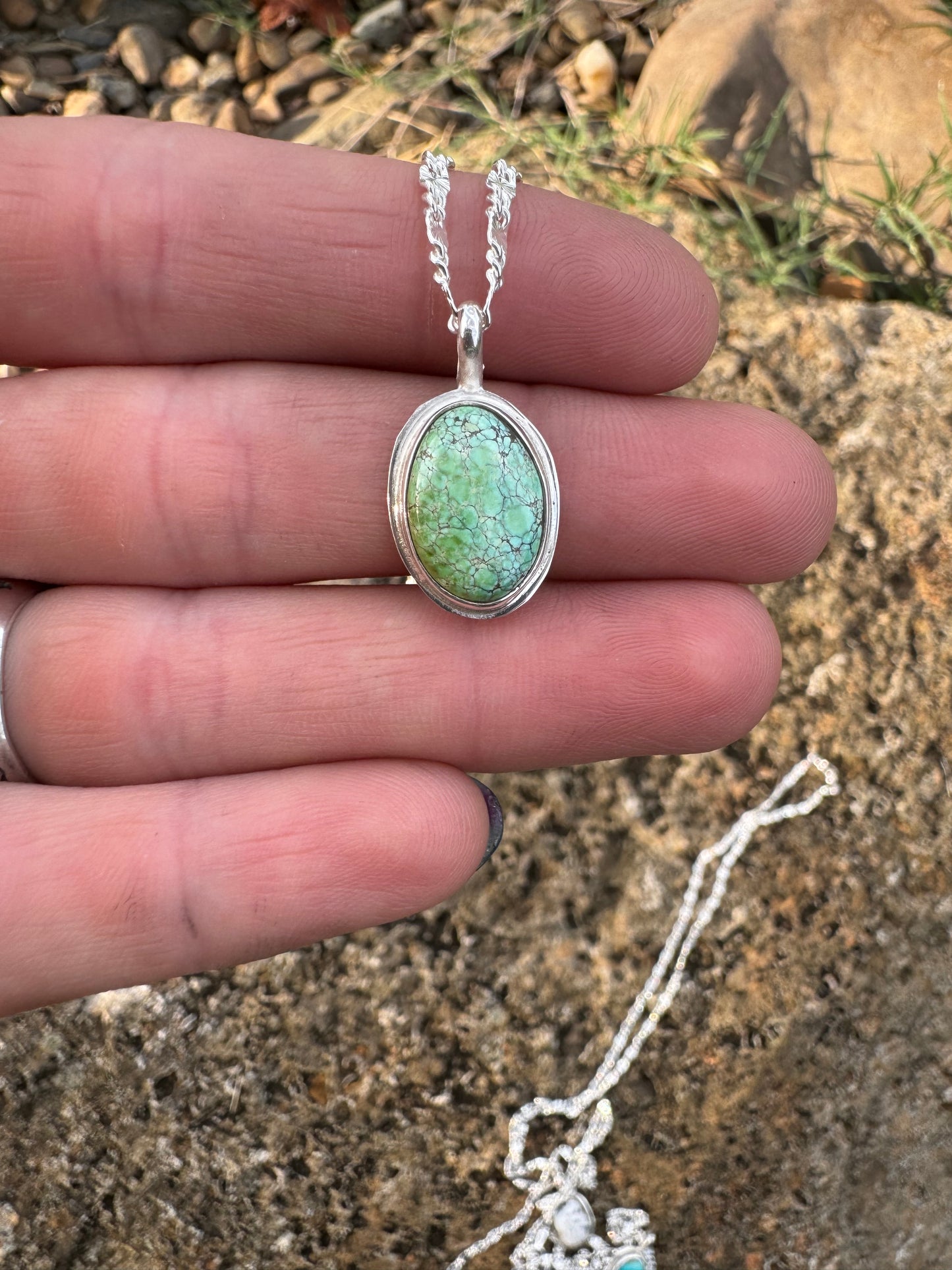 Green Sonoran Gold turquoise Mini Pendant