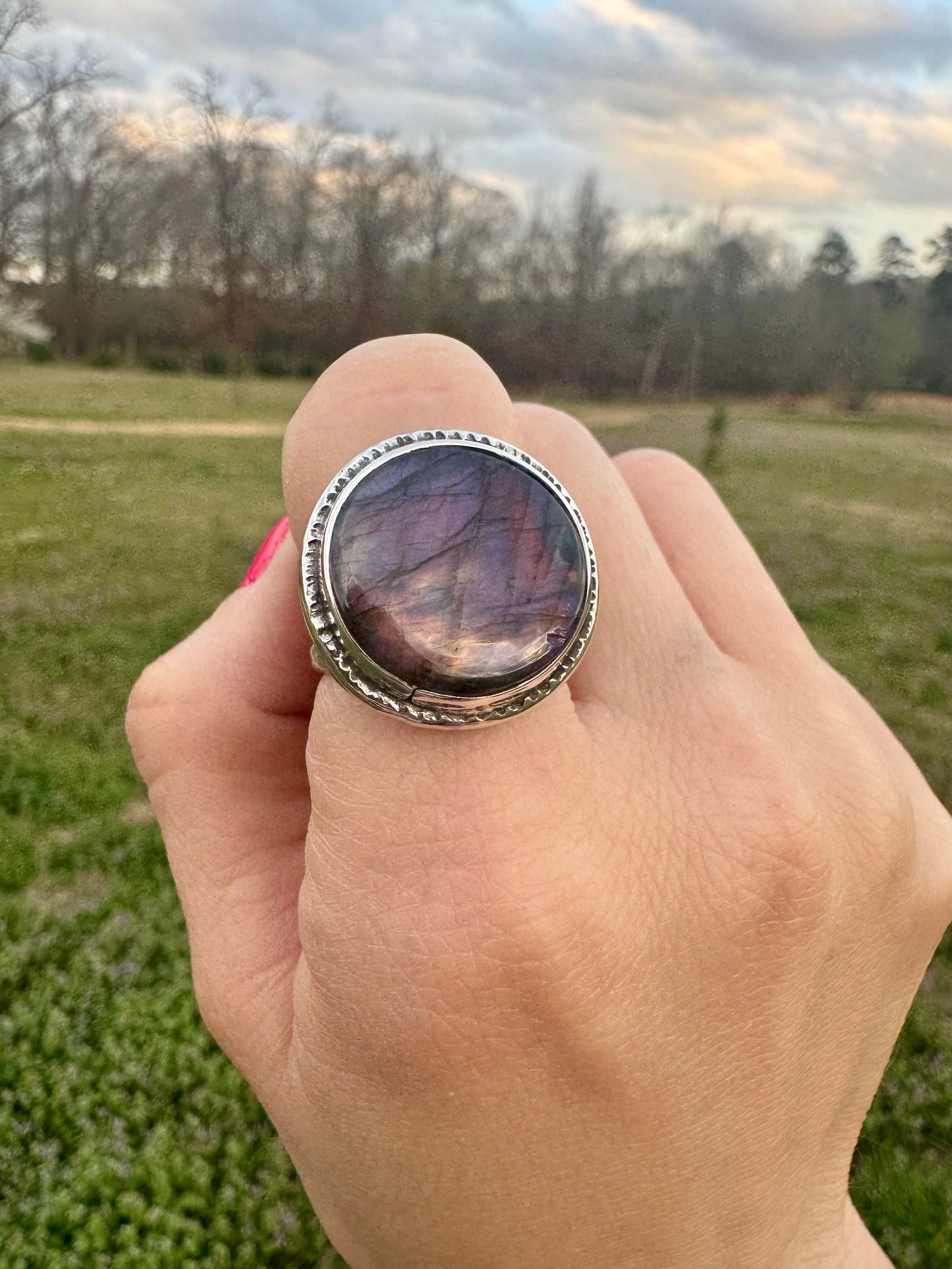 Purple Labradorite Ring