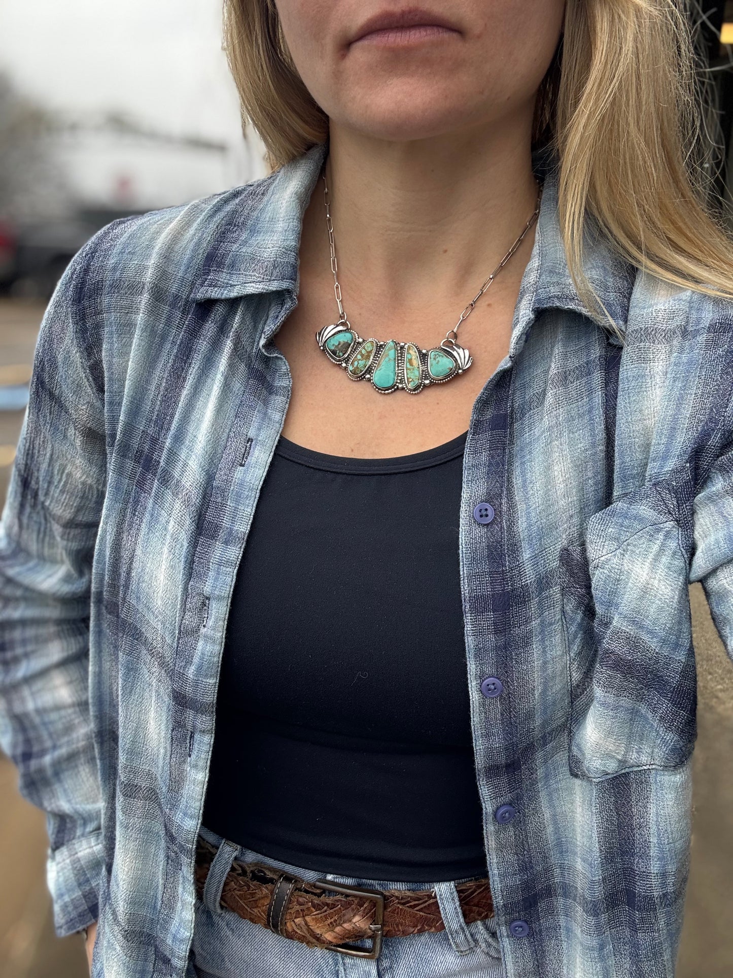 Five stone Collar Turquoise Necklace