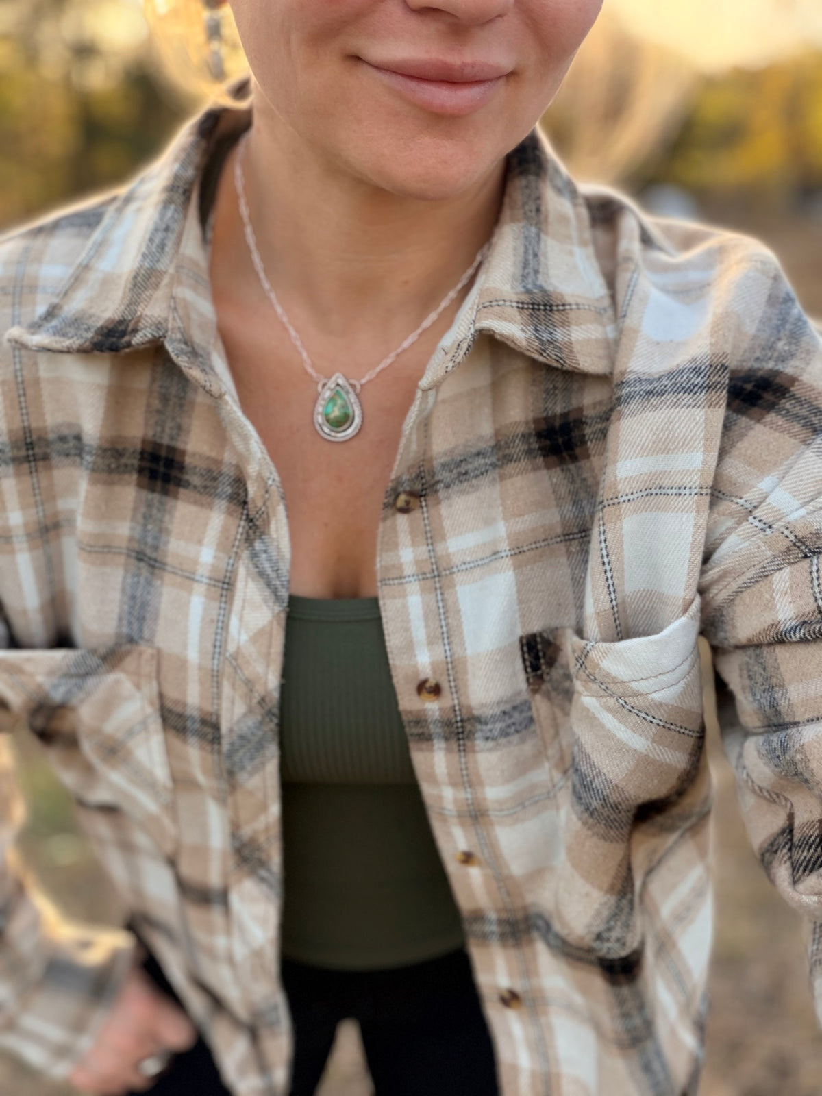 Wild Sage- Sonoran Gold Turquoise Necklace