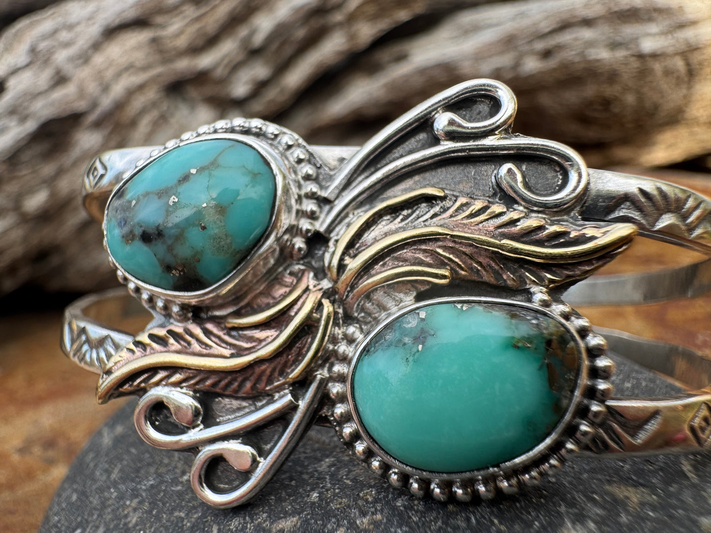 Campitos Turquoise Feather Cuff
