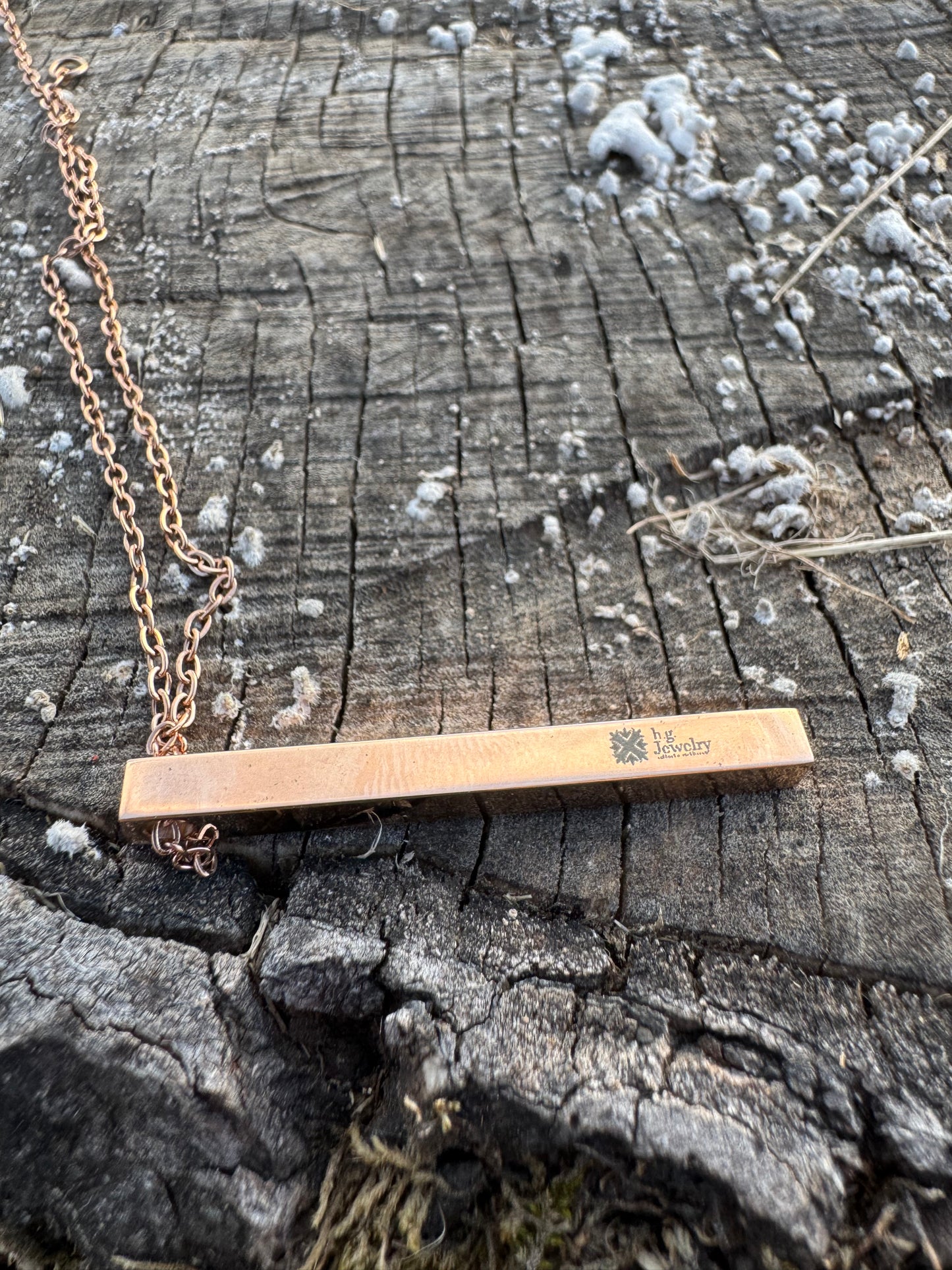 “You are Enough” Rose Gold Stainless Steel Bar Necklace