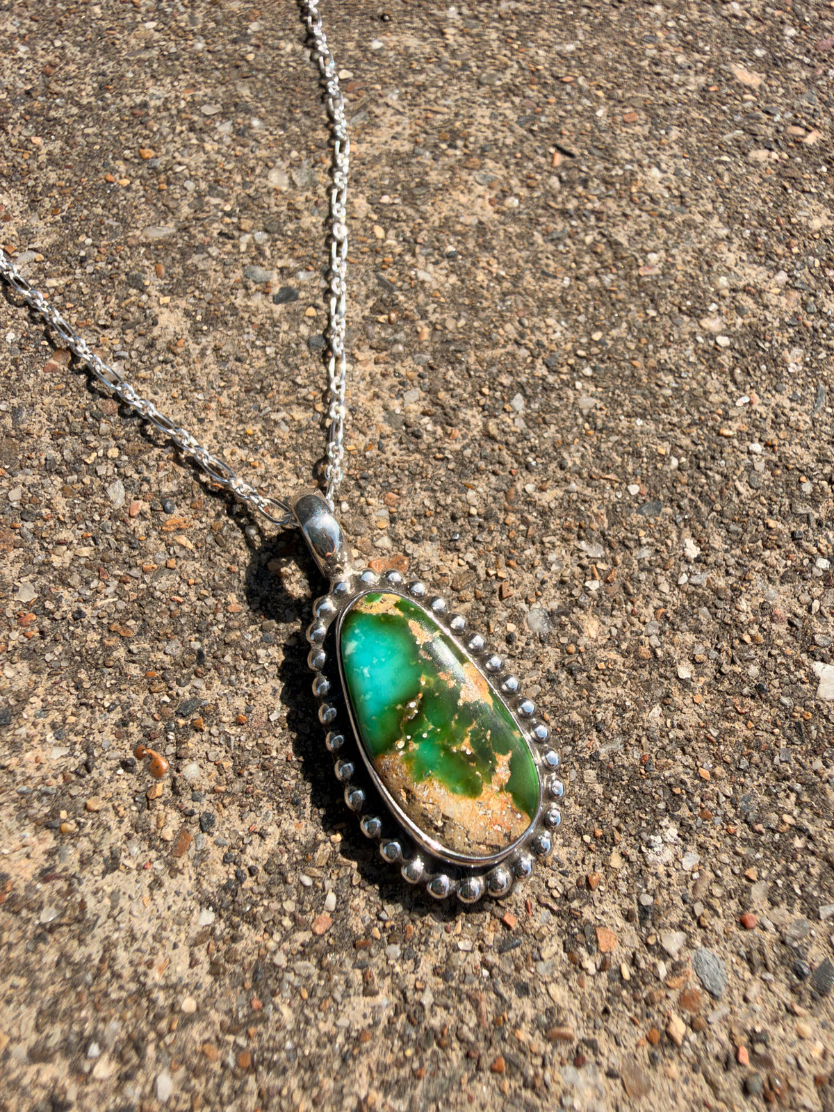 Sonoran Gold Turquoise Sterling Silver Pendant Necklace