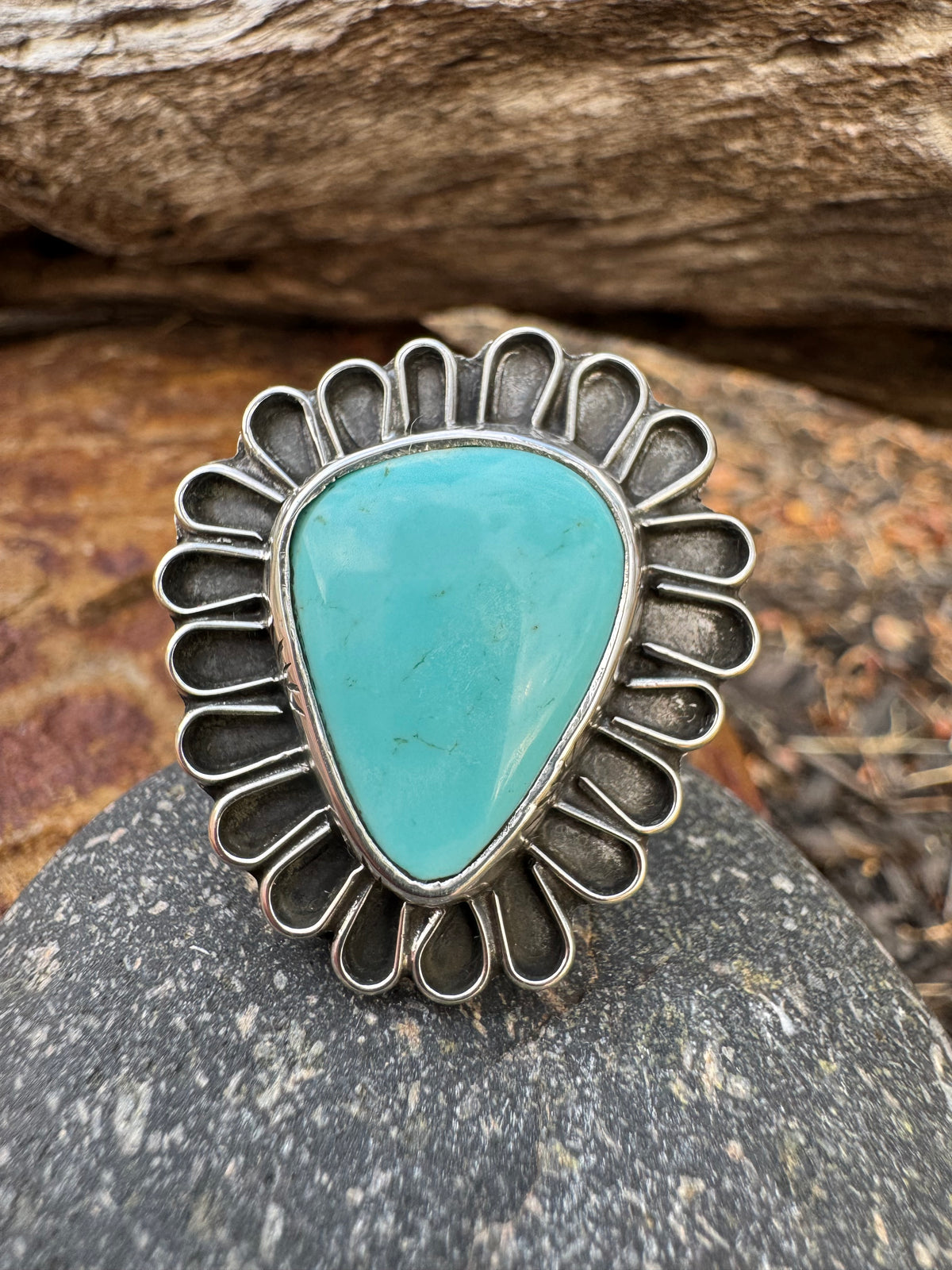 Tyrone turquoise Blossom ring size 7.5