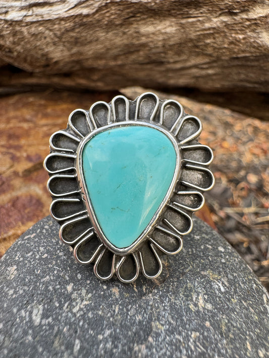 Tyrone turquoise Blossom ring size 7.5